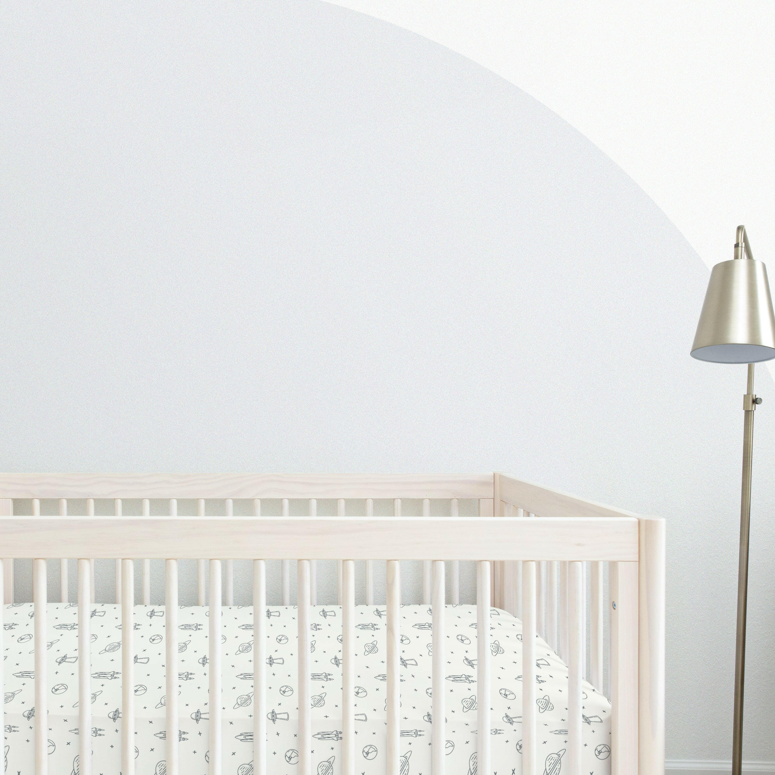 Crib Fitted Sheet with Pillowcase - Celestial Crib Sheet Makemake Organics