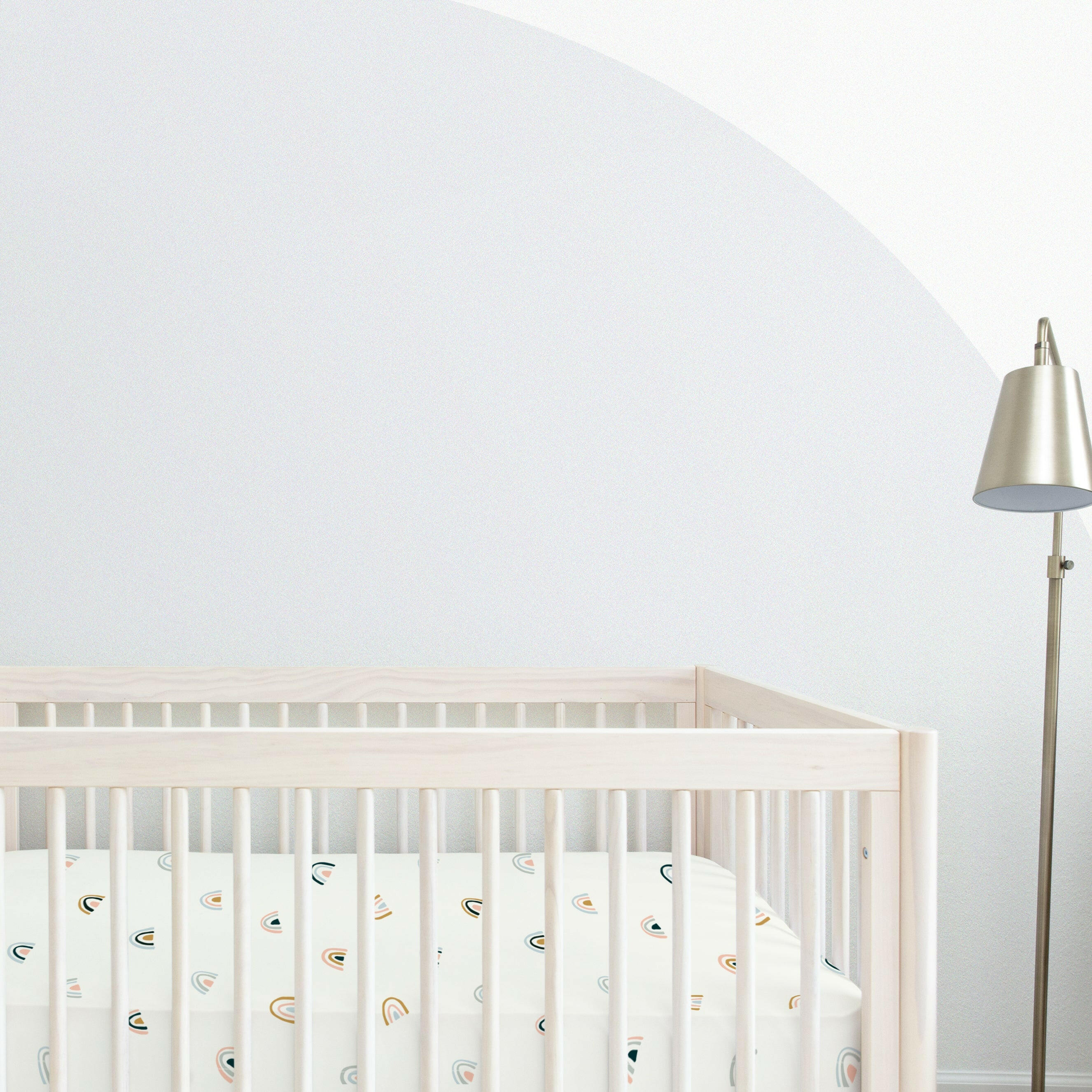Crib Fitted Sheet with Pillowcase - Over The Rainbow Crib Sheet Makemake Organics