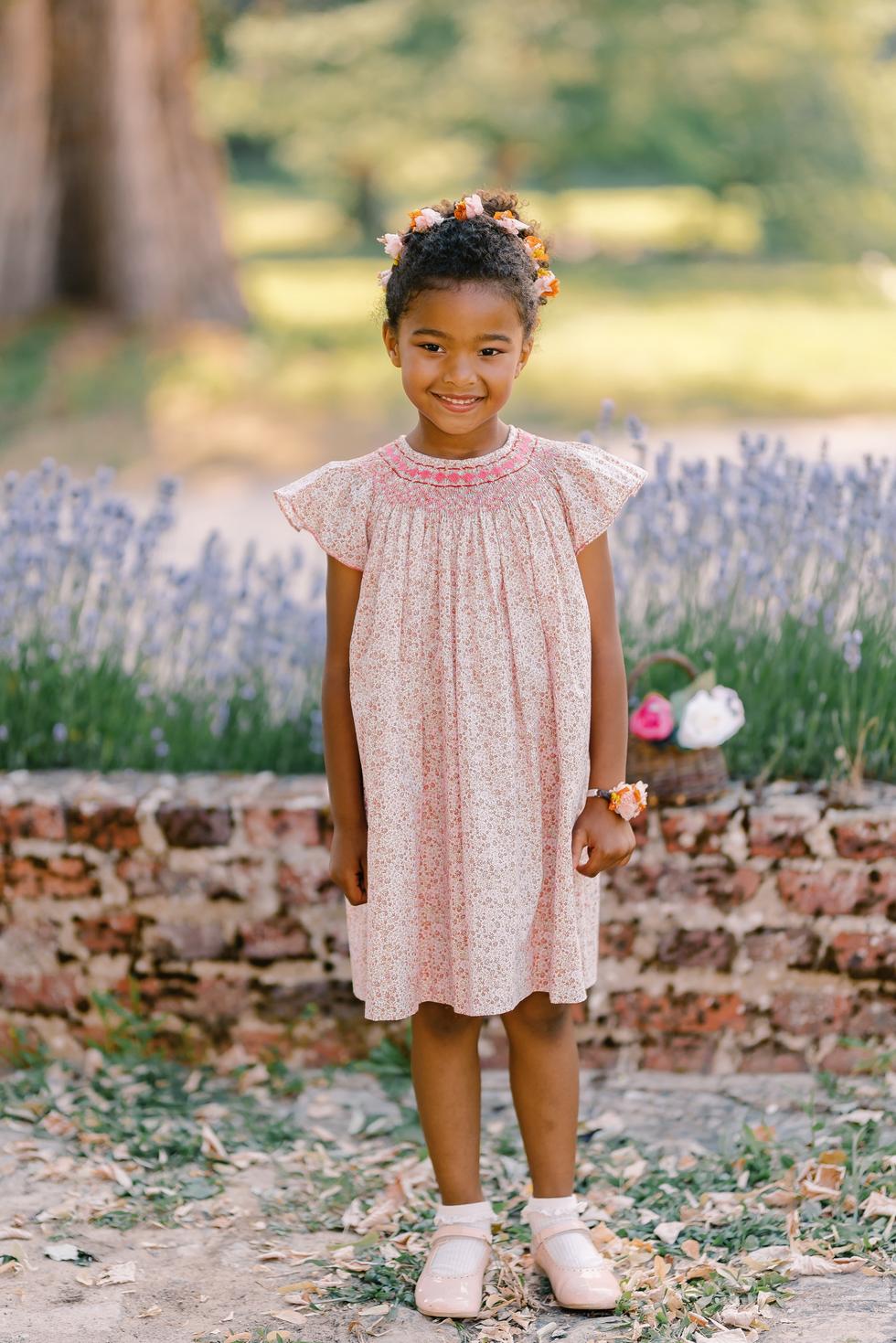 Eve Pink Floral Bishop Dress