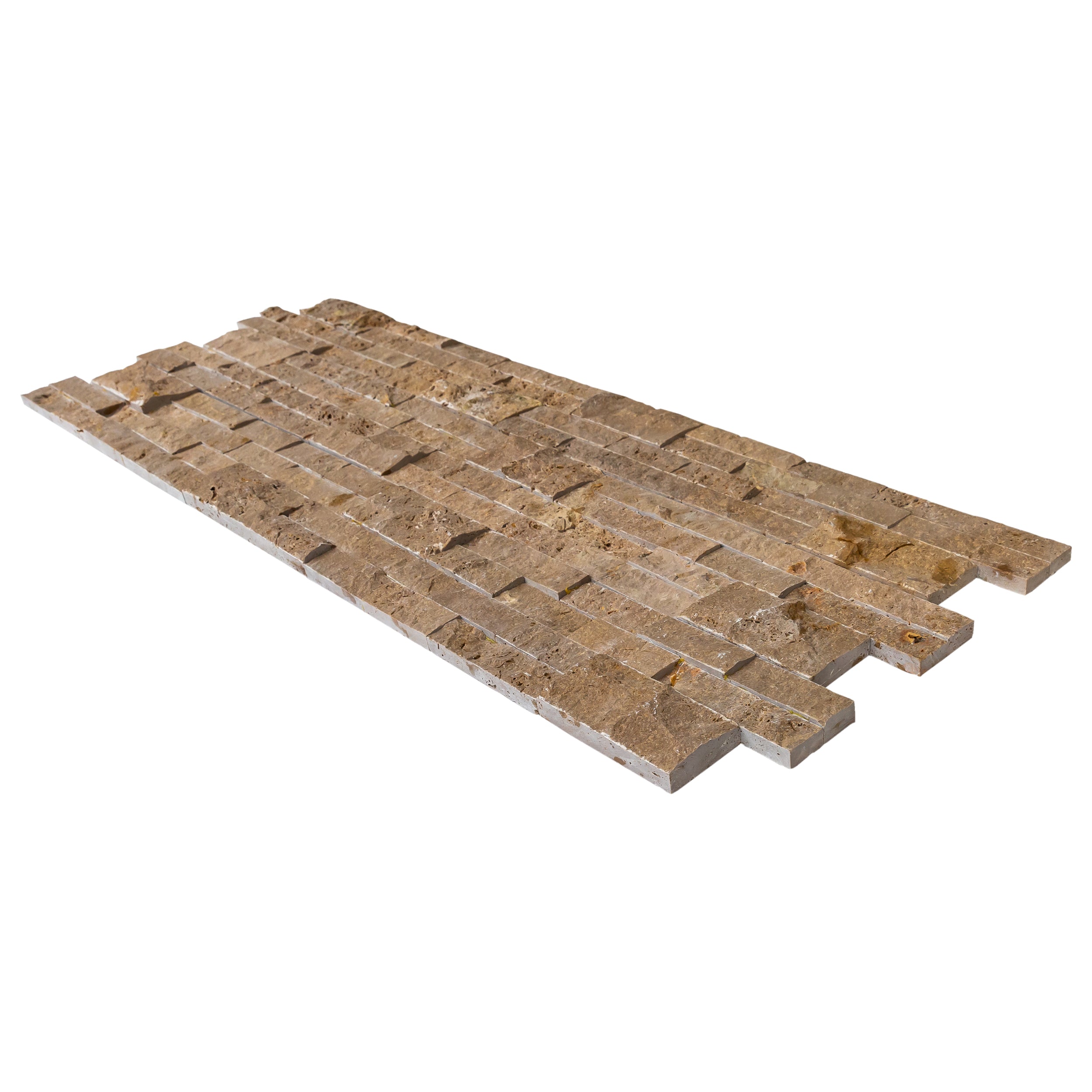 Noce Ledger 3D Panel 6"x24" Split-face Natural Travertine Wall Tile - Belair Collection