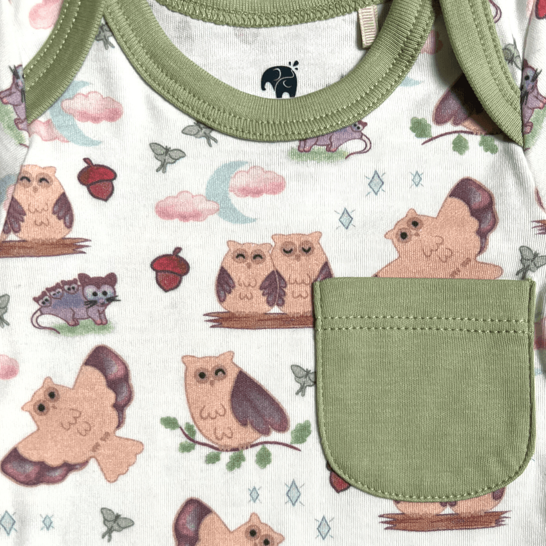 Owl Long Sleeve Bodysuit and Pant | Organic Pima Cotton