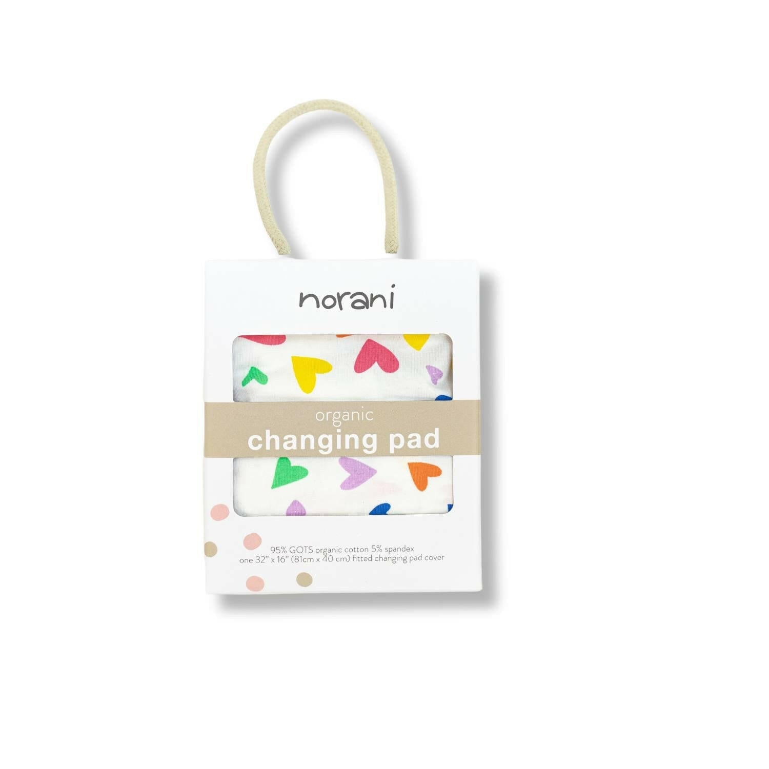 Organic Changing Pad Cover - Colorful Hearts Baby & Toddler Norani Baby