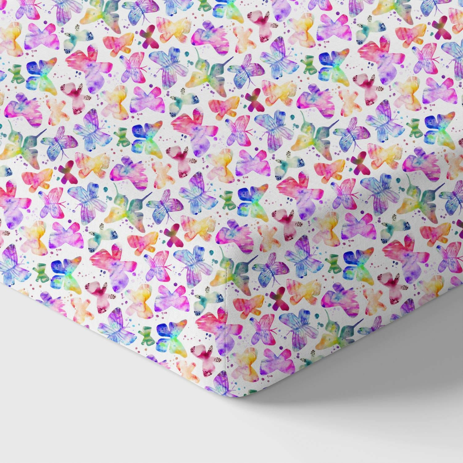Organic Crib Sheet - Butterflies Crib Sheets Norani Baby
