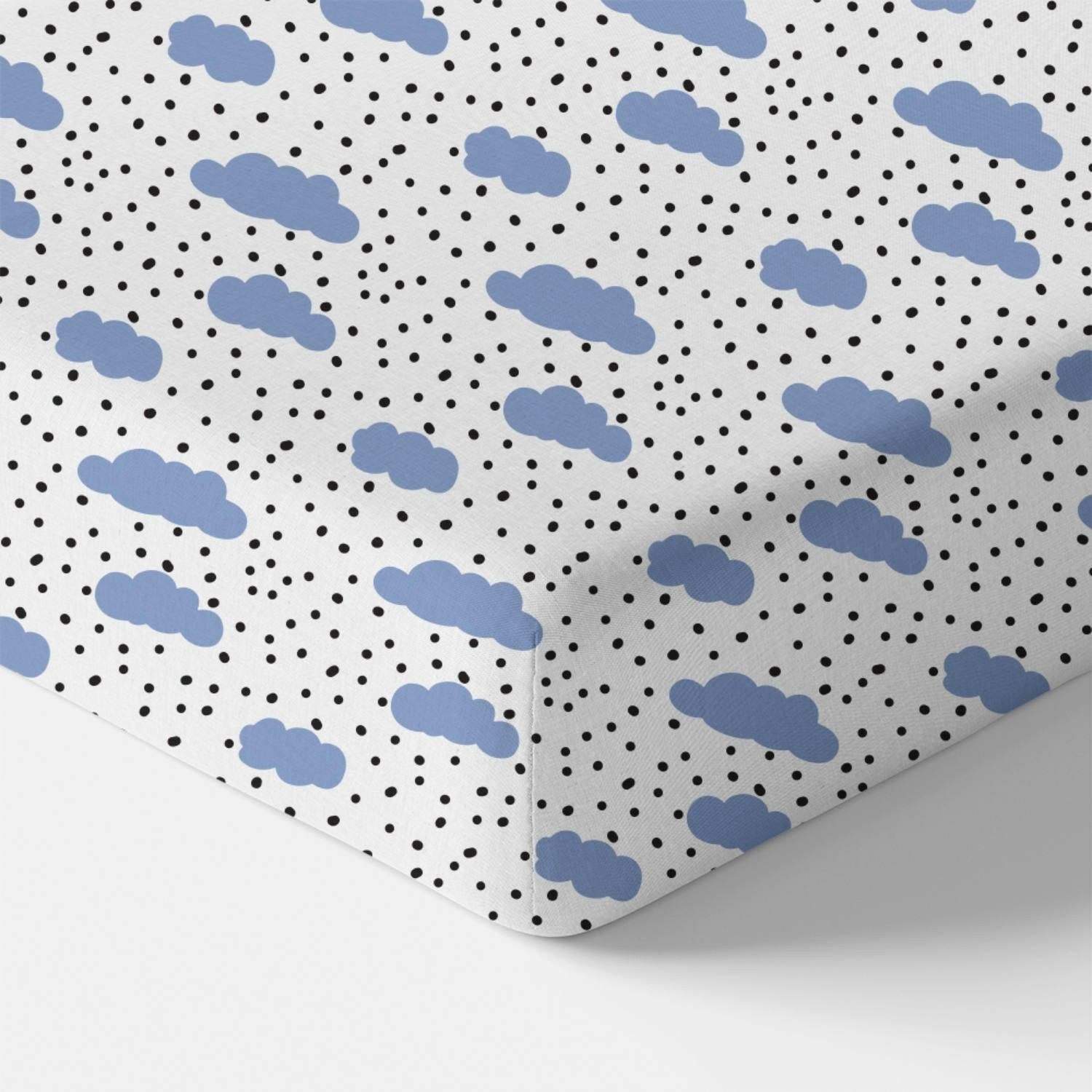 Organic Crib Sheet - Blue Clouds Crib Sheets Norani Baby