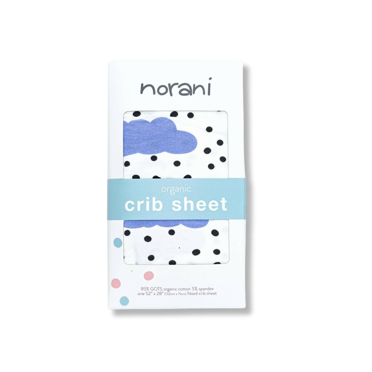 Organic Crib Sheet - Blue Clouds Crib Sheets Norani Baby