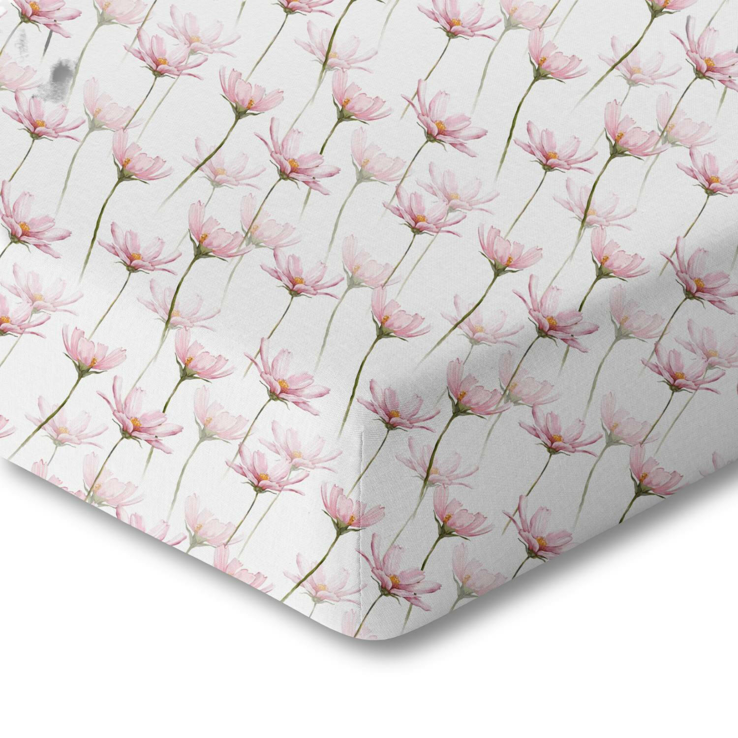 Organic Crib Sheet - Pink Petals Crib Sheets Norani Baby