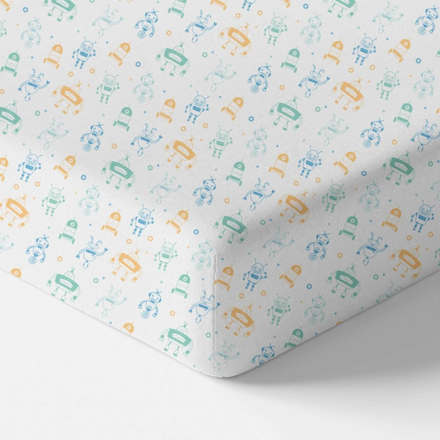 Organic Crib Sheet - Robots Crib Sheets Norani Baby