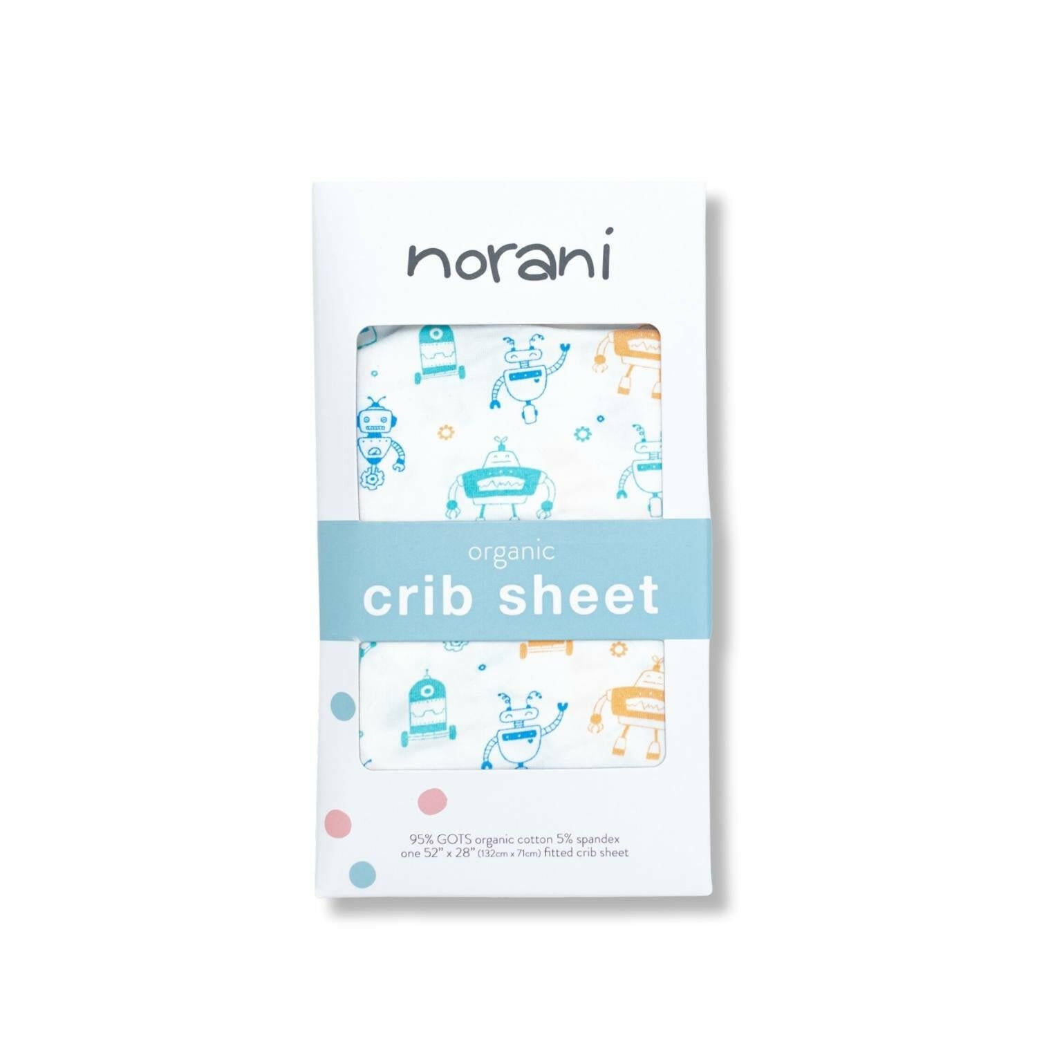 Organic Crib Sheet - Robots Crib Sheets Norani Baby