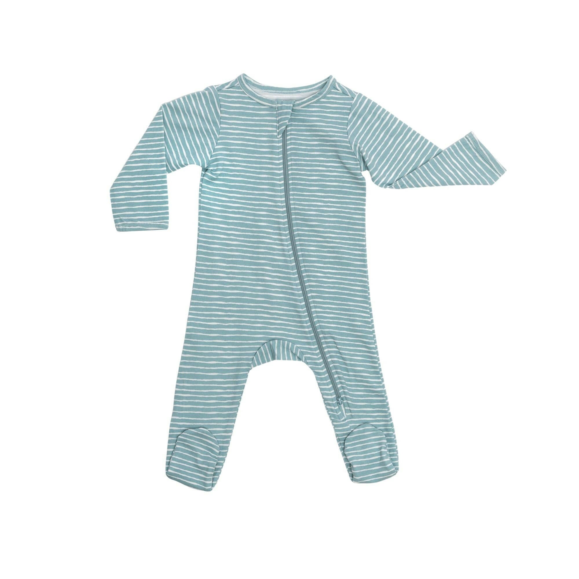 Organic Footie - Green Stripes Baby & Toddler Norani Baby