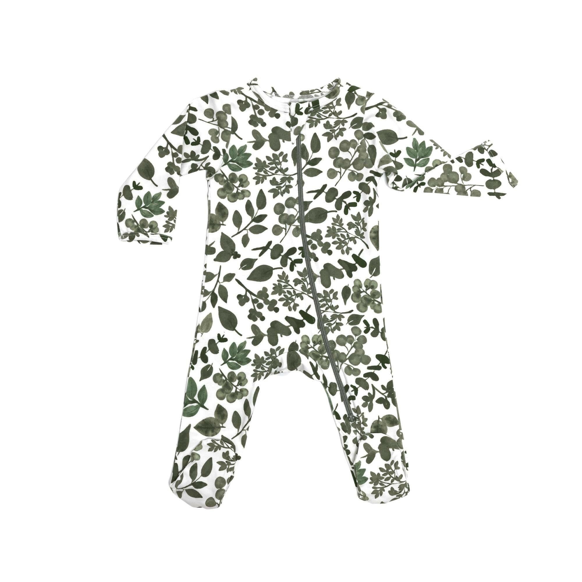 Organic Footie - Green Leaves Baby & Toddler Norani Baby