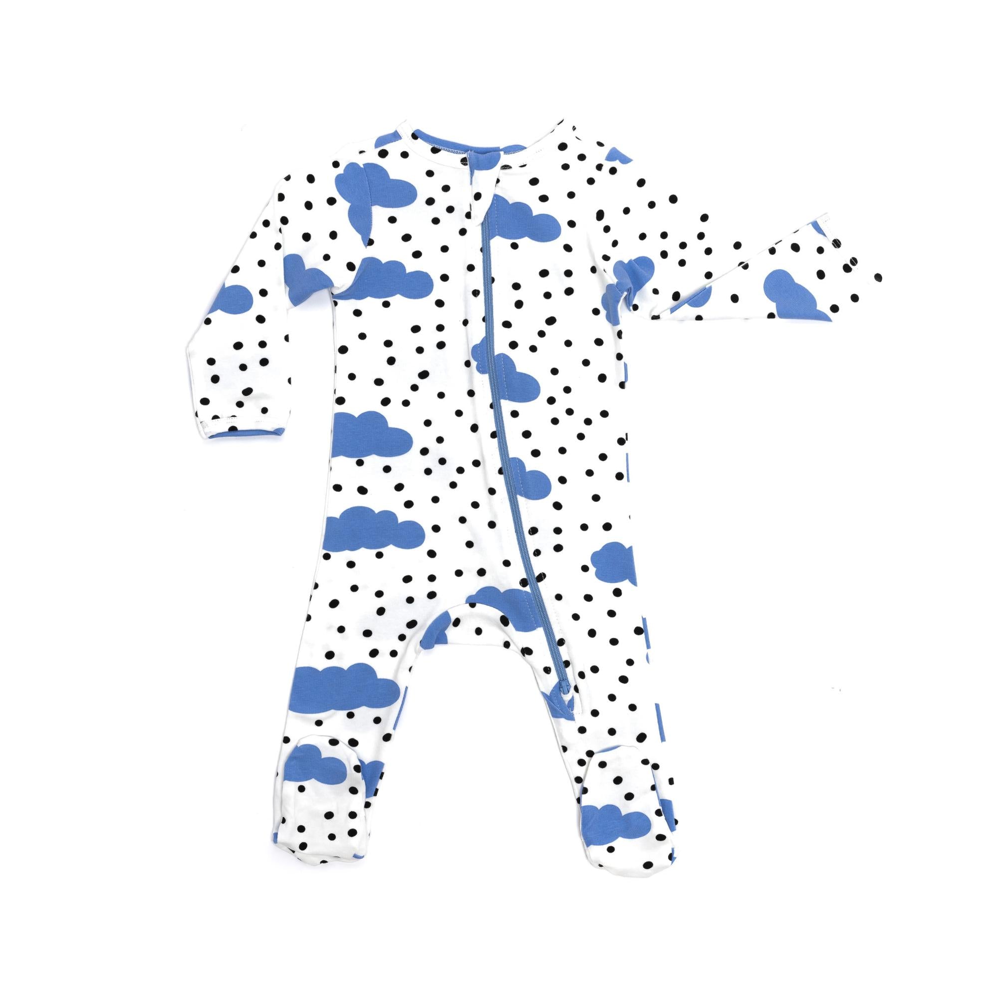 Organic Footie - Blue Clouds