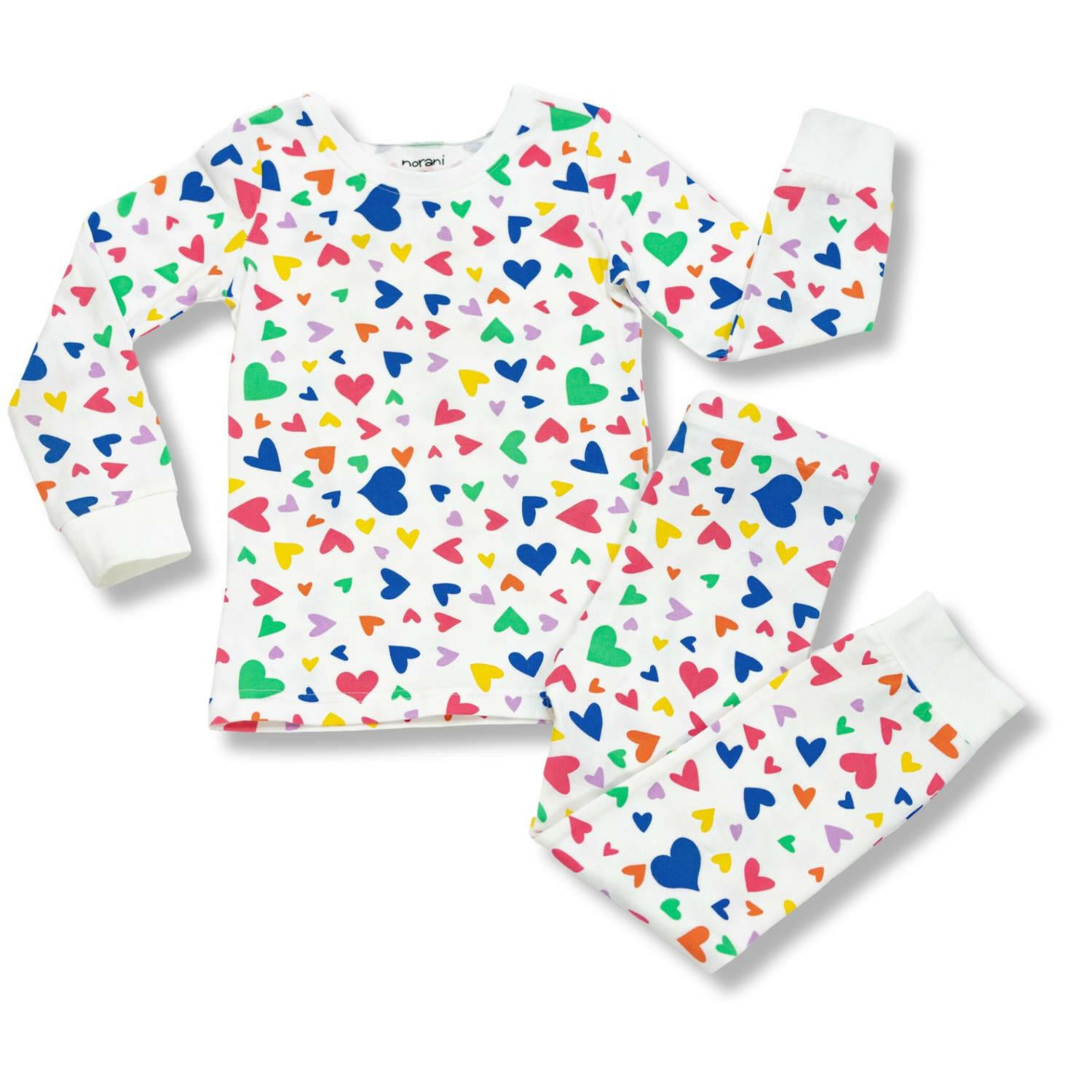 Kids Pajamas - Colorful Hearts Baby & Toddler Sleepwear Norani Baby