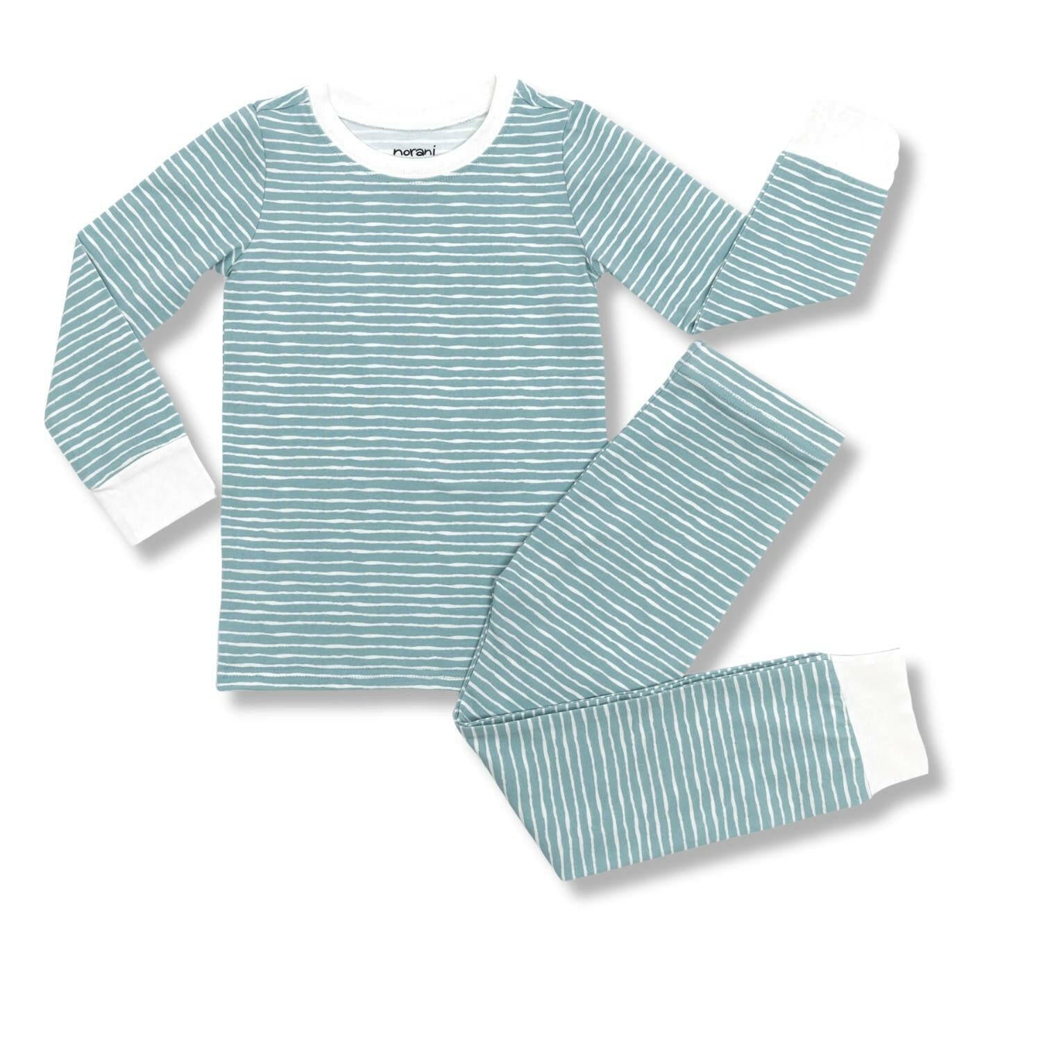 Kids Pajamas - Green Stripes Baby & Toddler Sleepwear Norani Baby
