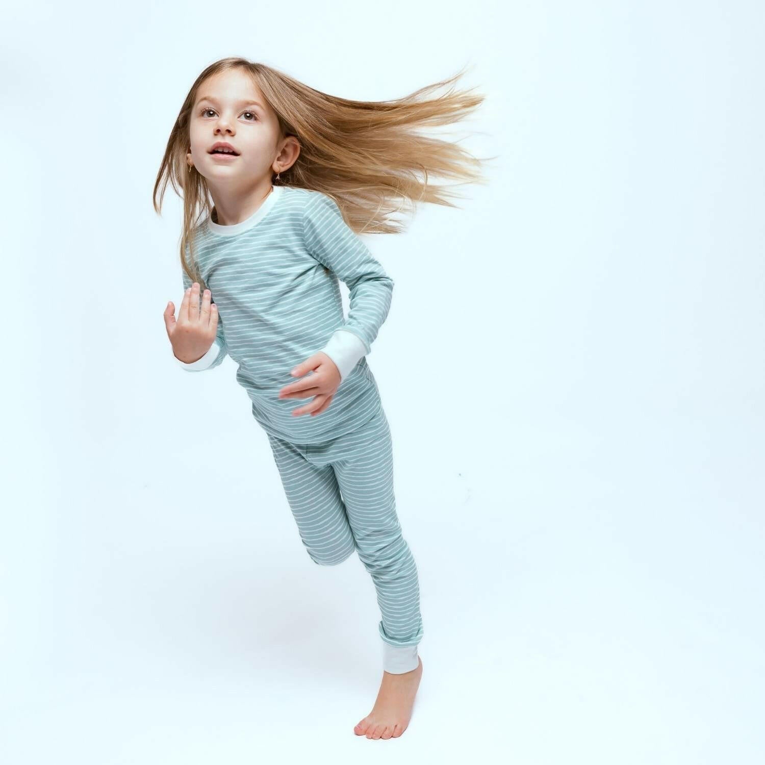 Kids Pajamas - Green Stripes Baby & Toddler Sleepwear Norani Baby