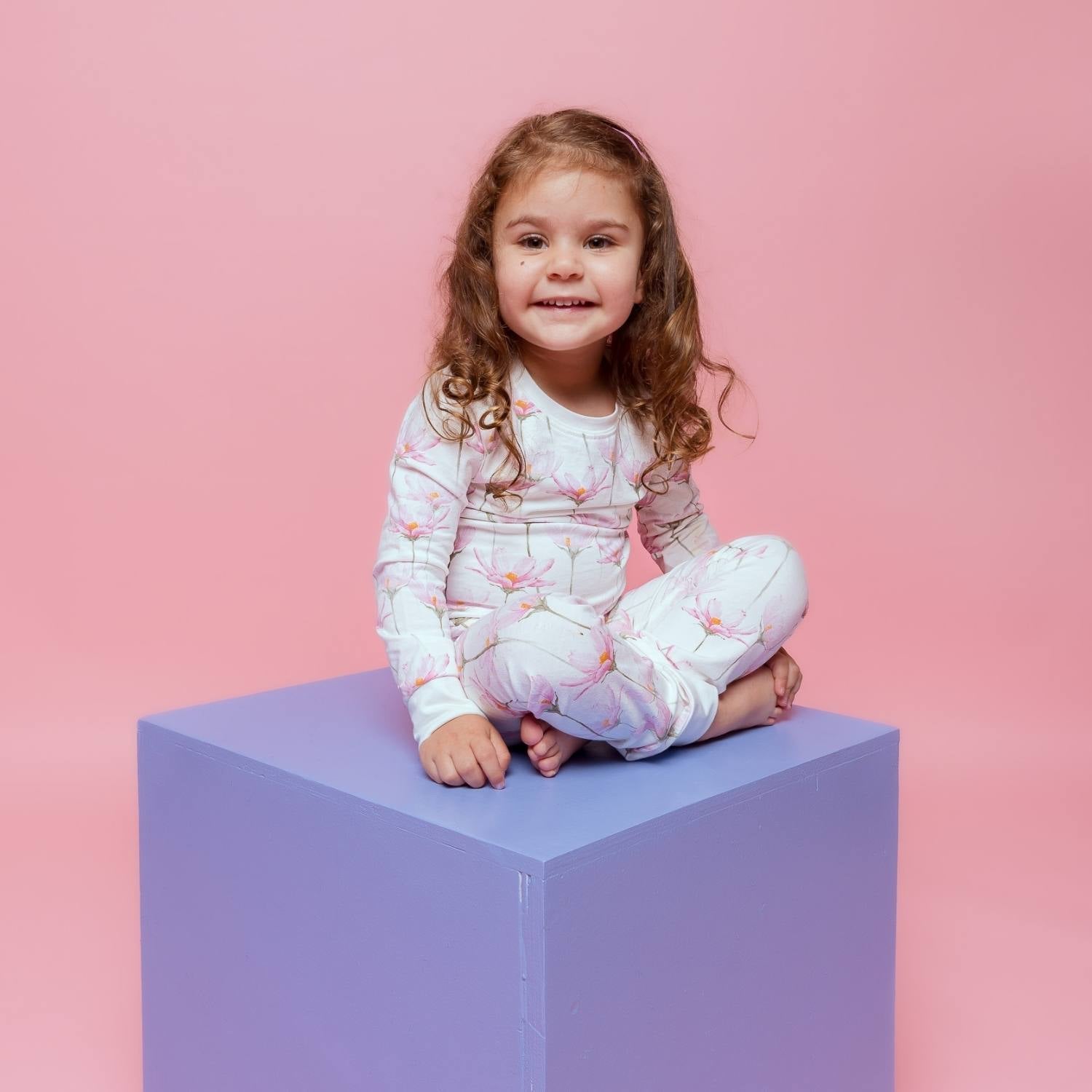 Organic Kids Pajamas - Pink Petals