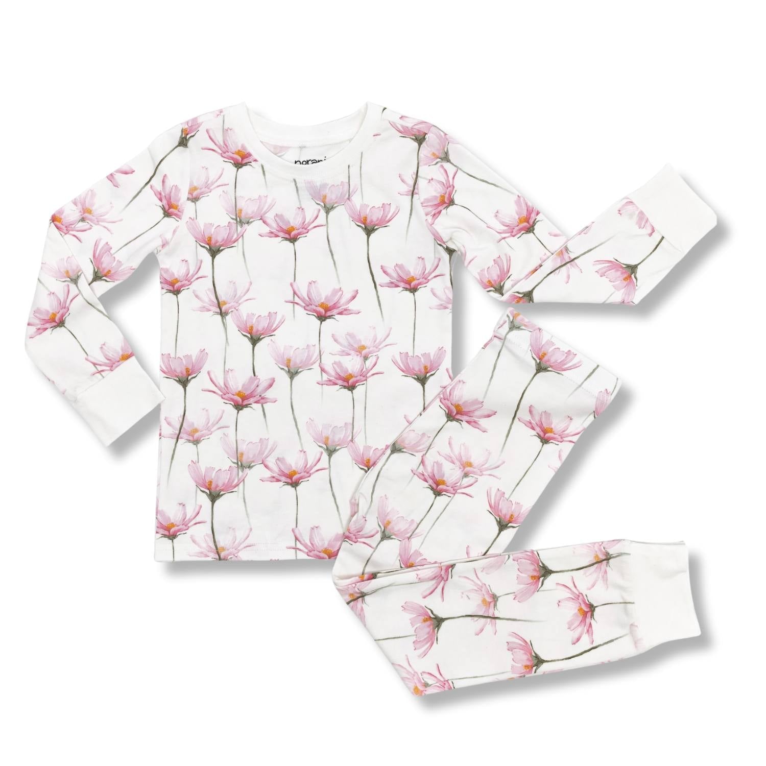 Organic Kids Pajamas - Pink Petals