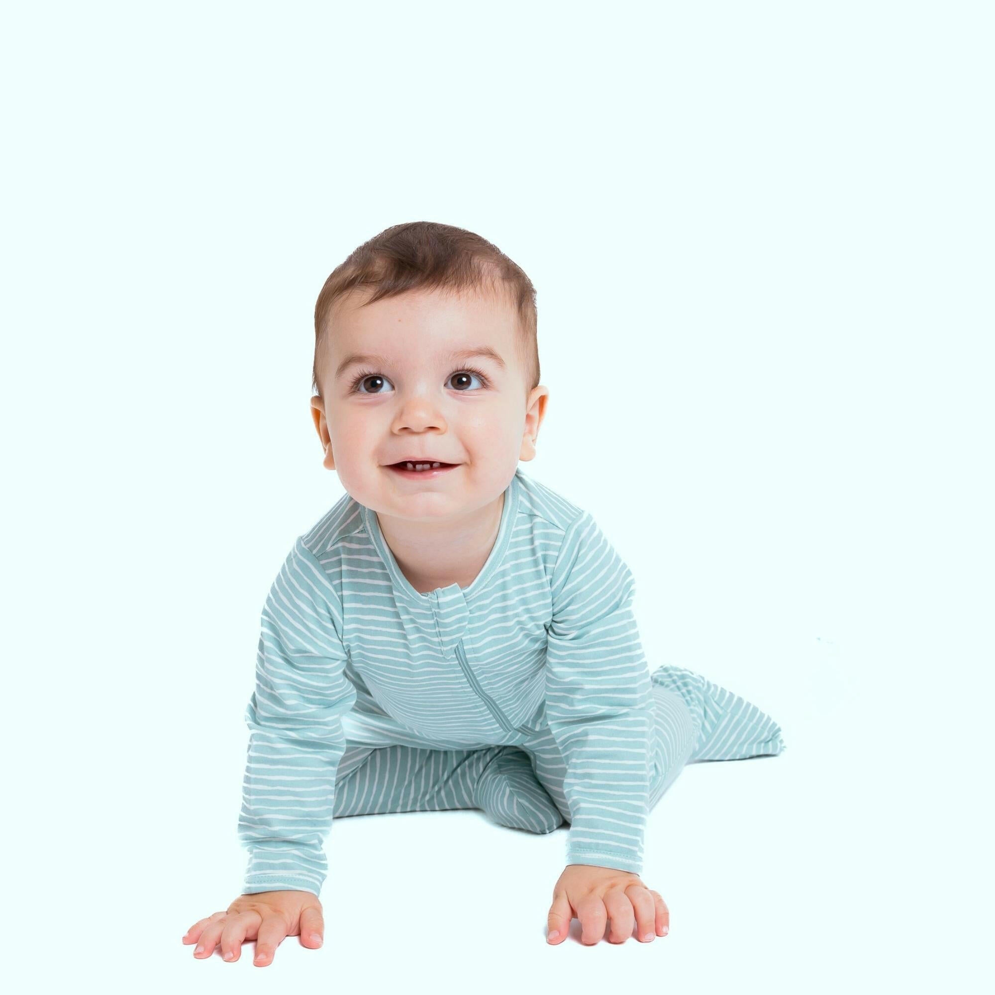 Organic Footie - Green Stripes Baby & Toddler Norani Baby