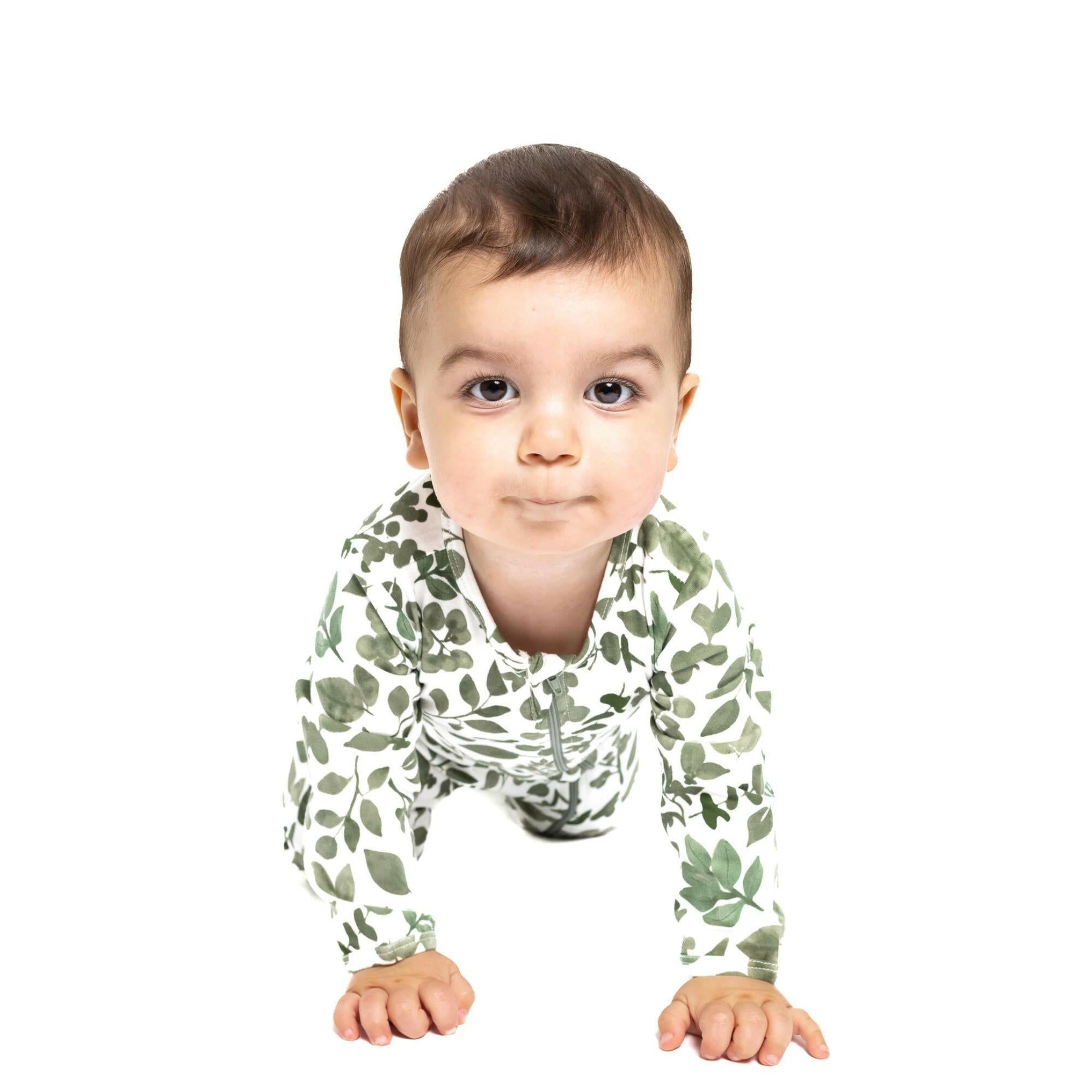 Organic Footie - Green Leaves Baby & Toddler Norani Baby