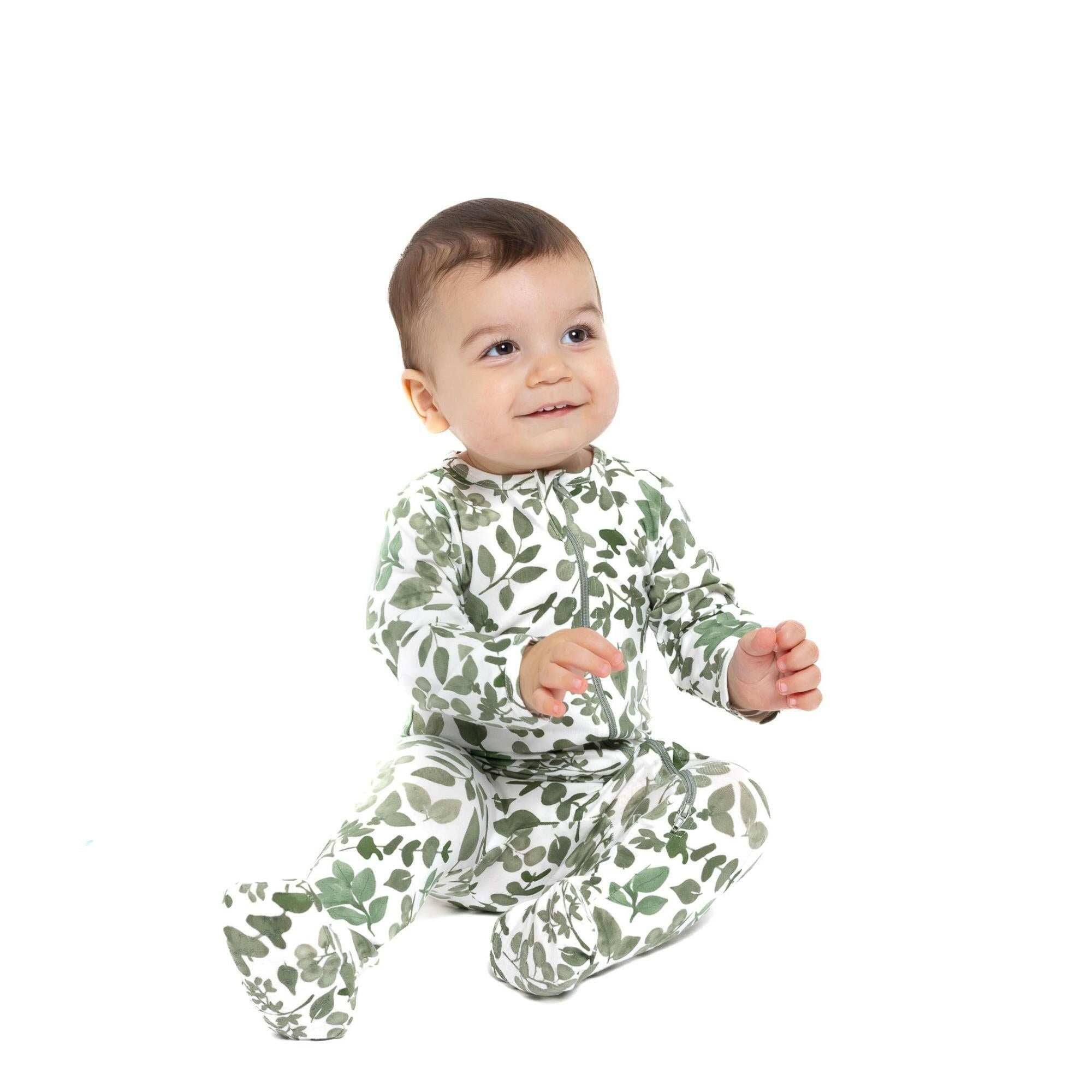 Organic Footie - Green Leaves Baby & Toddler Norani Baby