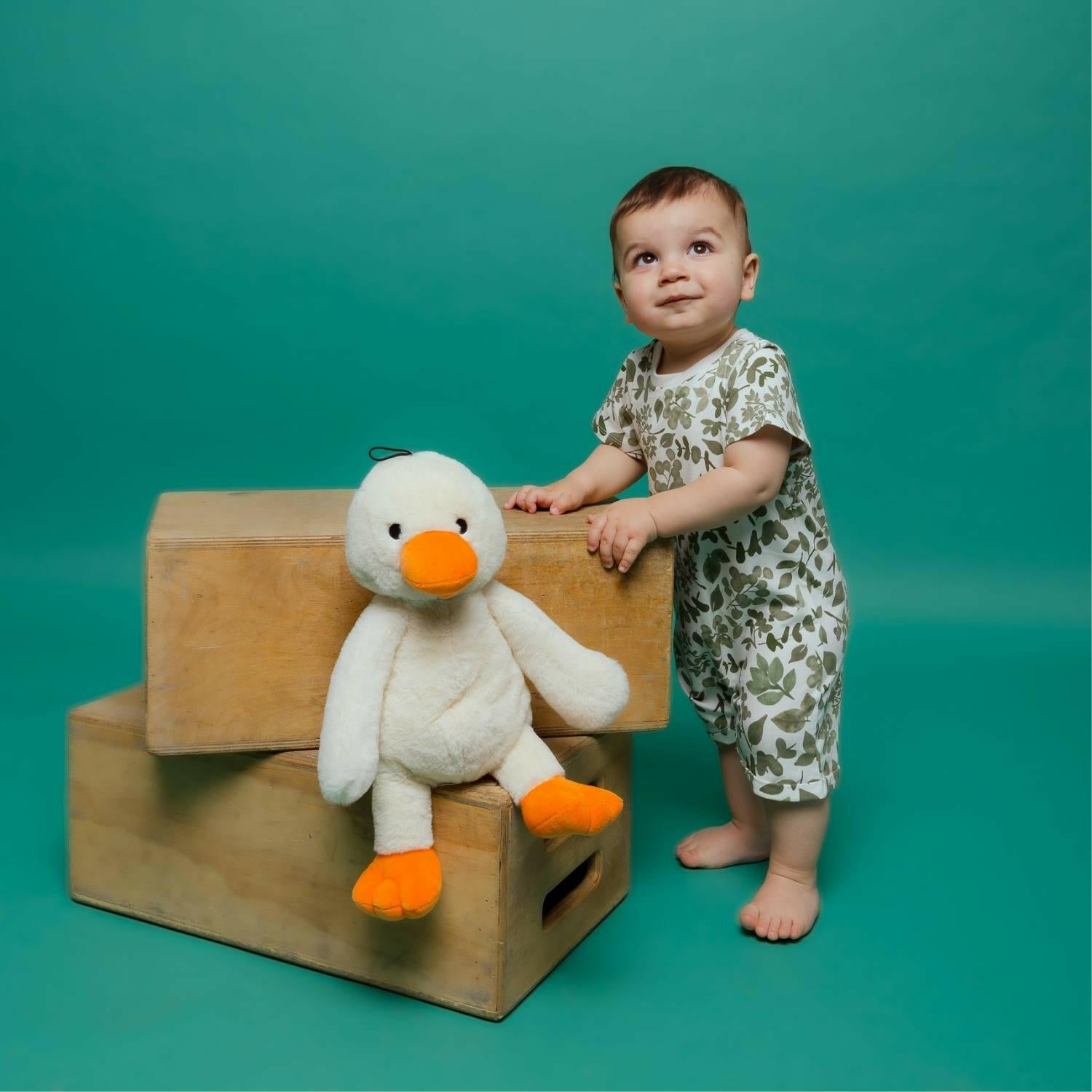 Organic Snap Romper in Green Leaves Baby & Toddler Norani Baby