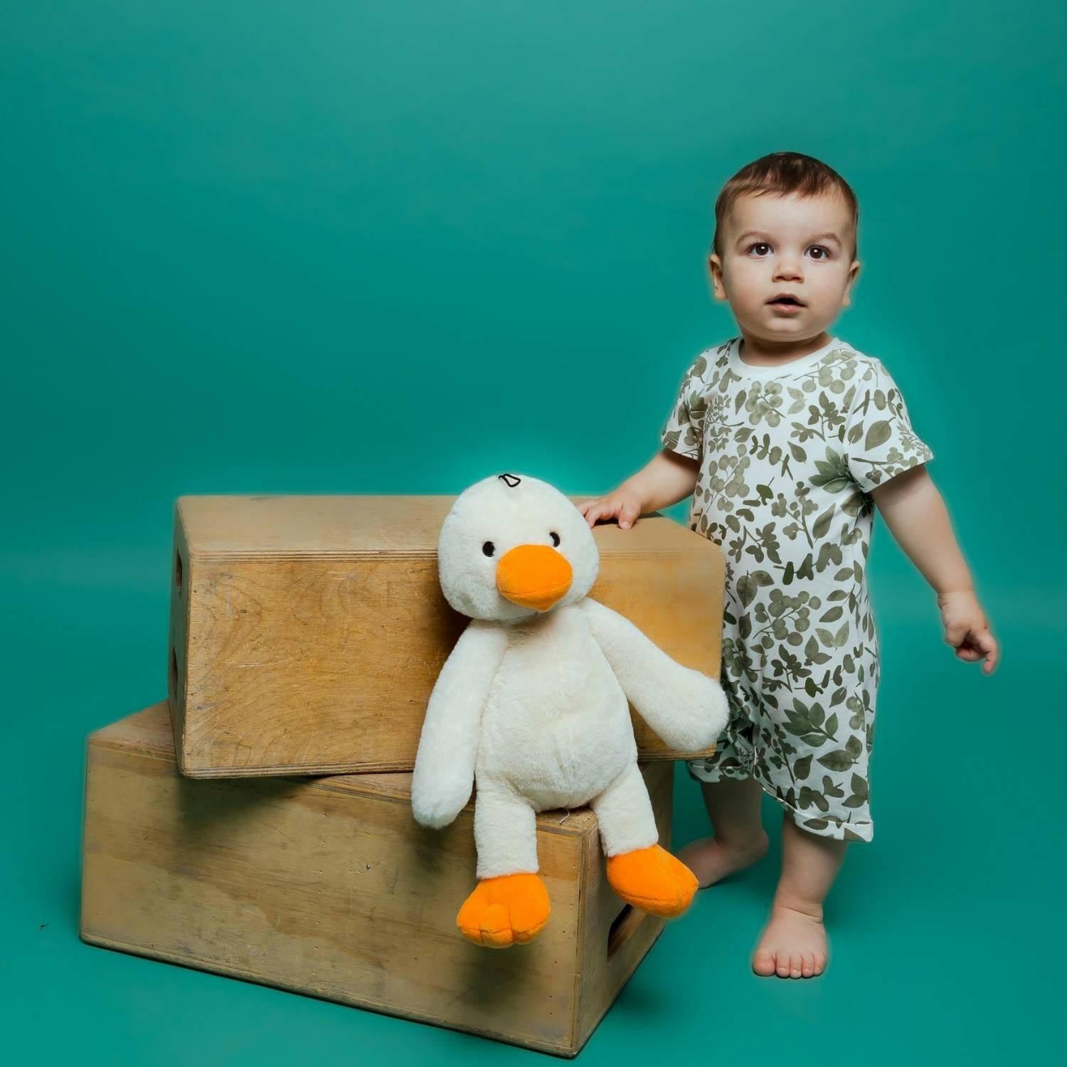 Organic Snap Romper in Green Leaves Baby & Toddler Norani Baby