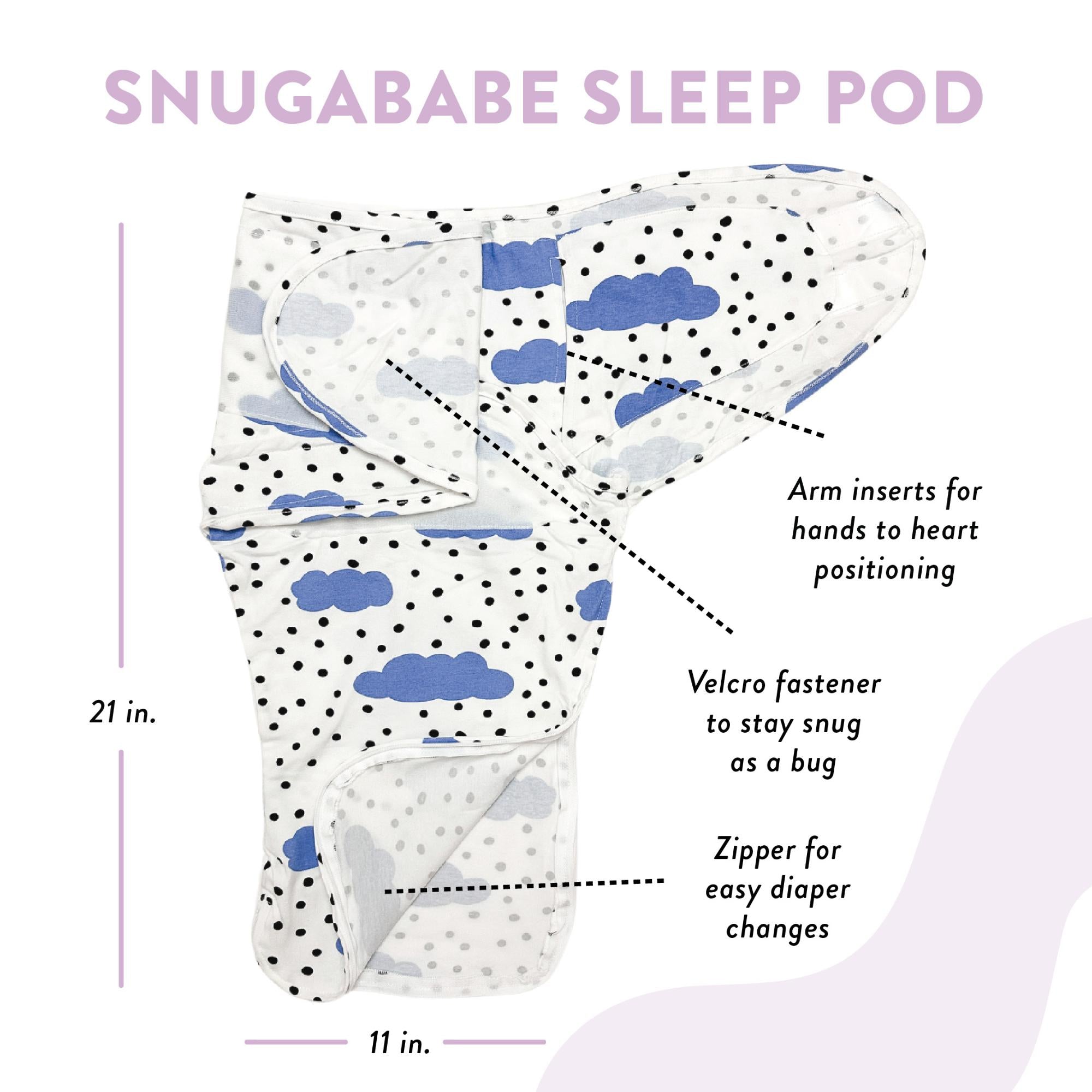 Snugababe Swaddle™ Sleep Pod - Blue Clouds