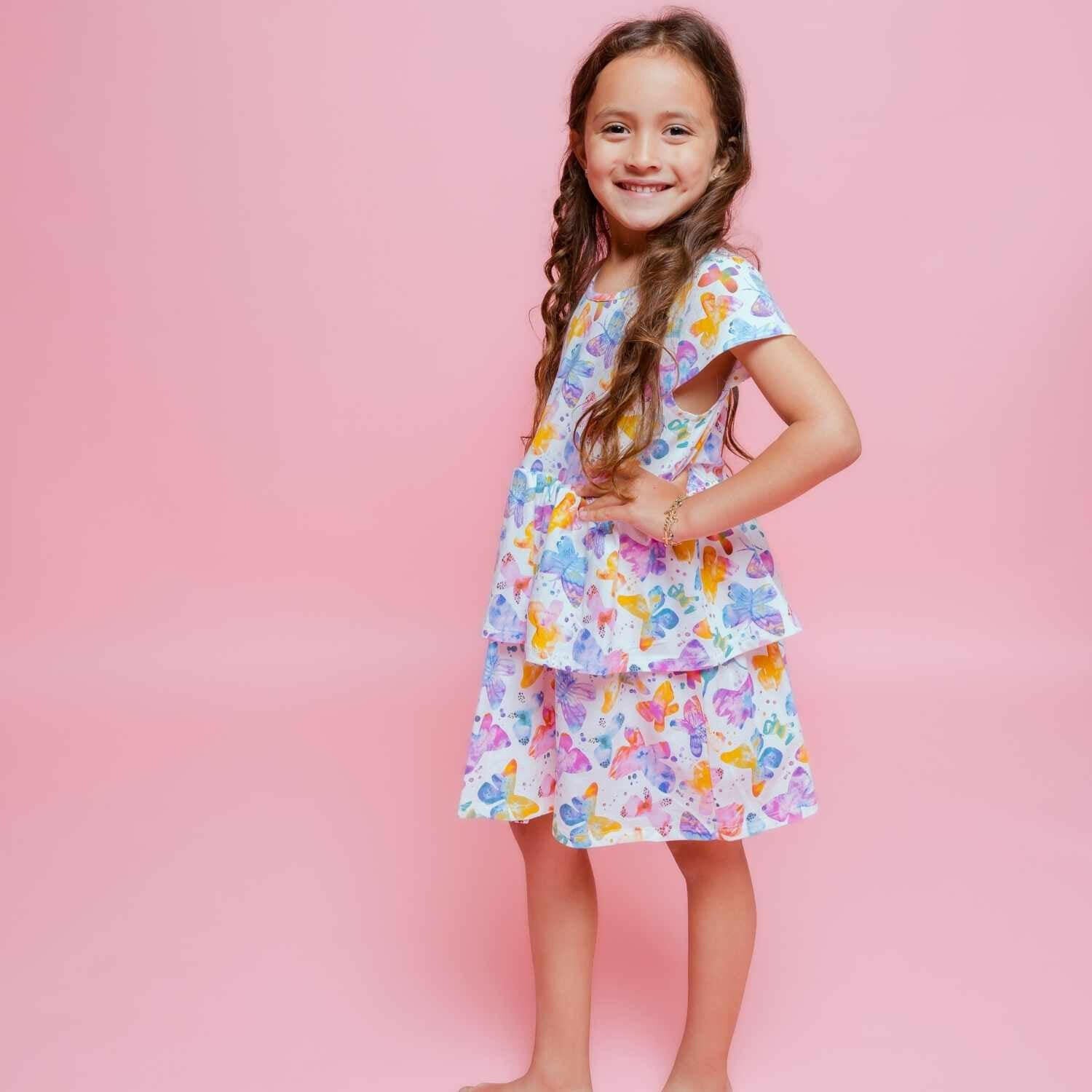 Butterflies Layered Dress with Bloomers Baby & Toddler Norani Baby