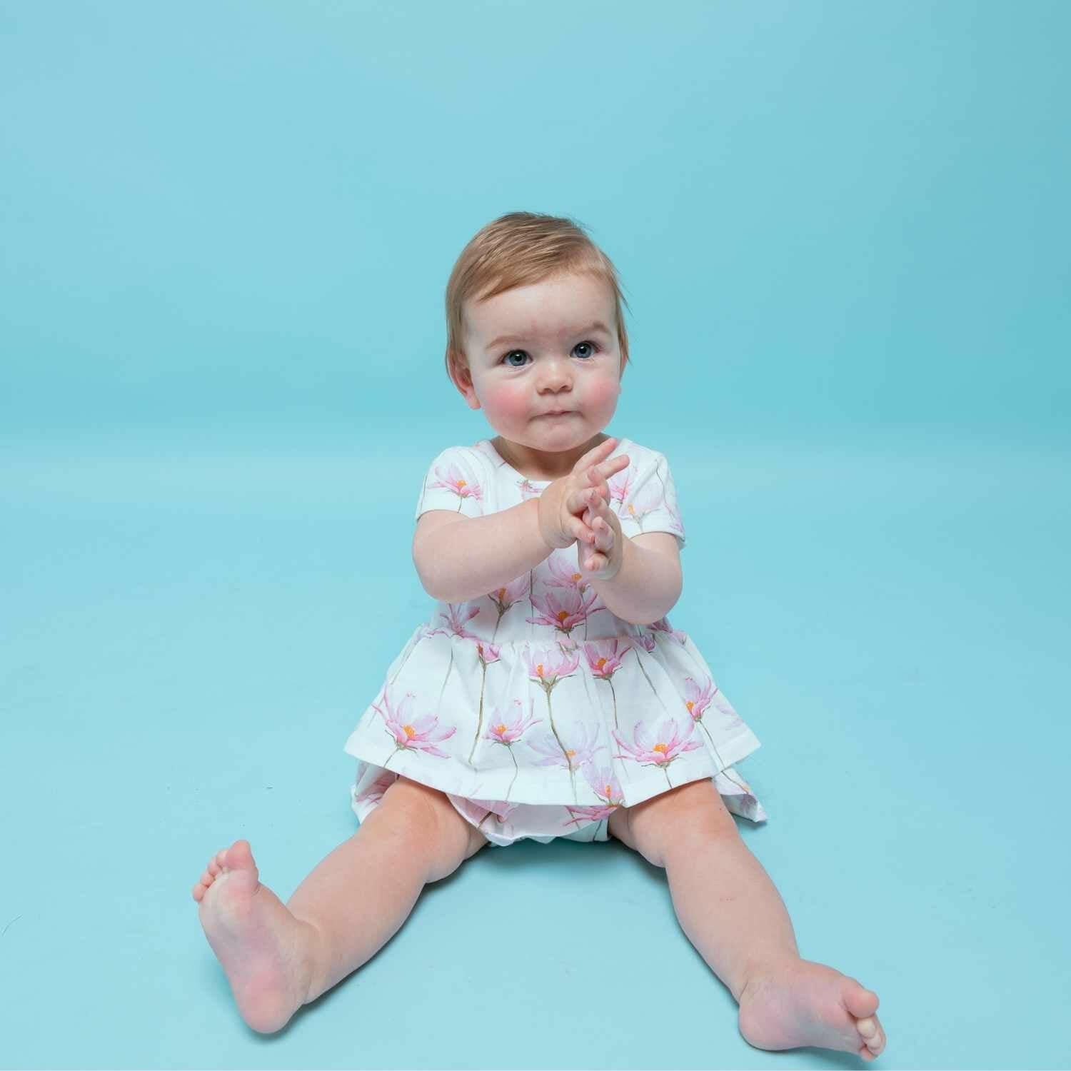 Pink Petals Layered Dress with Bloomers Baby & Toddler Norani Baby