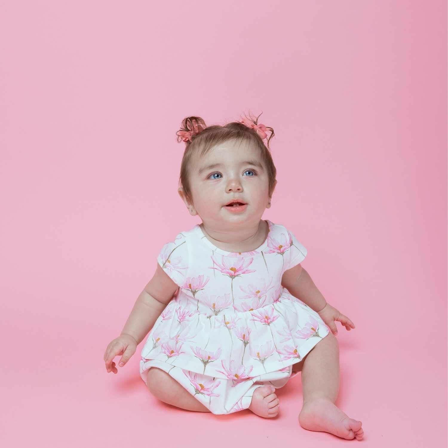 Pink Petals Layered Dress with Bloomers Baby & Toddler Norani Baby