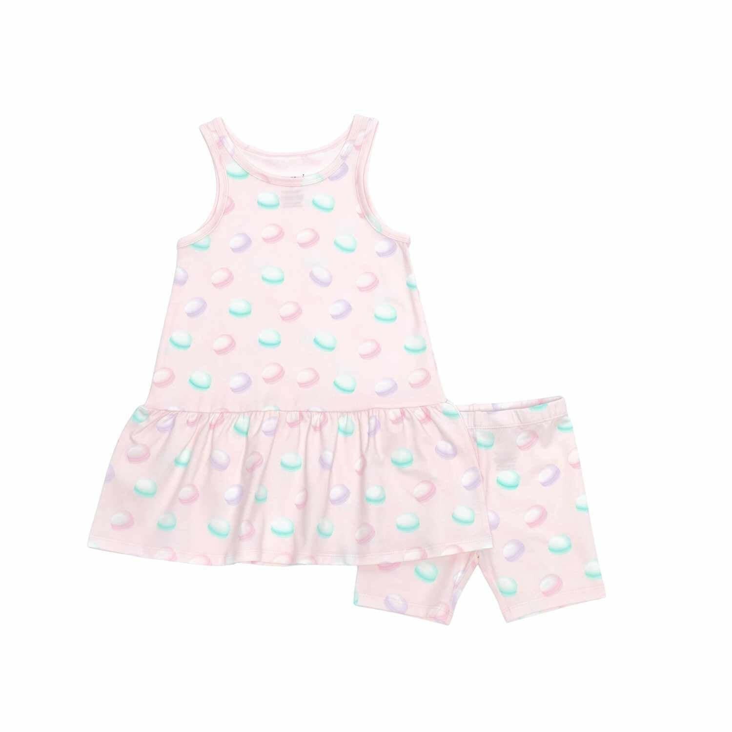 Macarons Drop Waist Dress with Biker Shorts Baby & Toddler Norani Baby