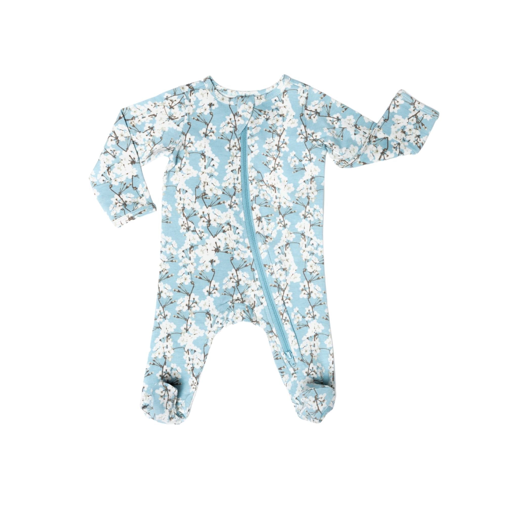 Organic Footie - Cherry Blossoms