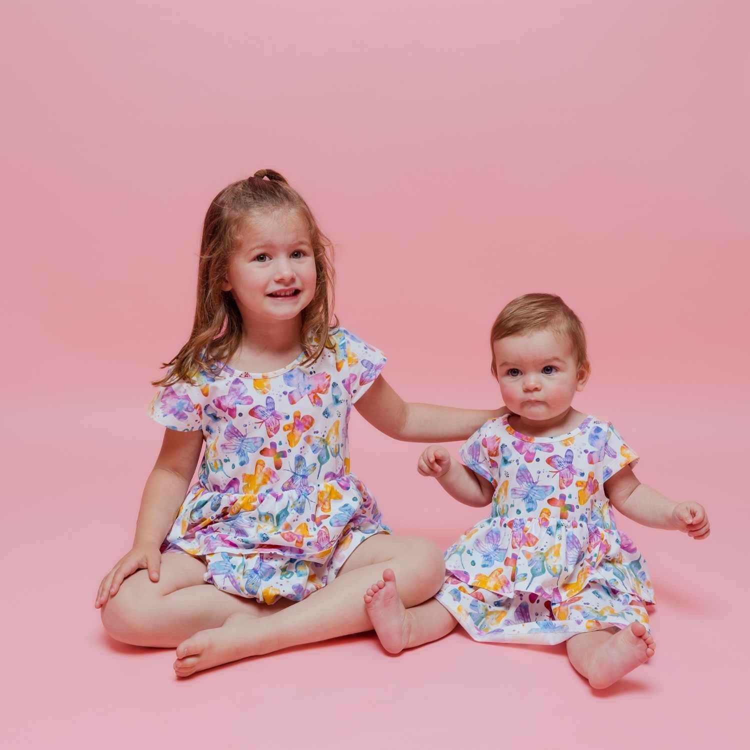 Butterflies Layered Dress with Bloomers Baby & Toddler Norani Baby