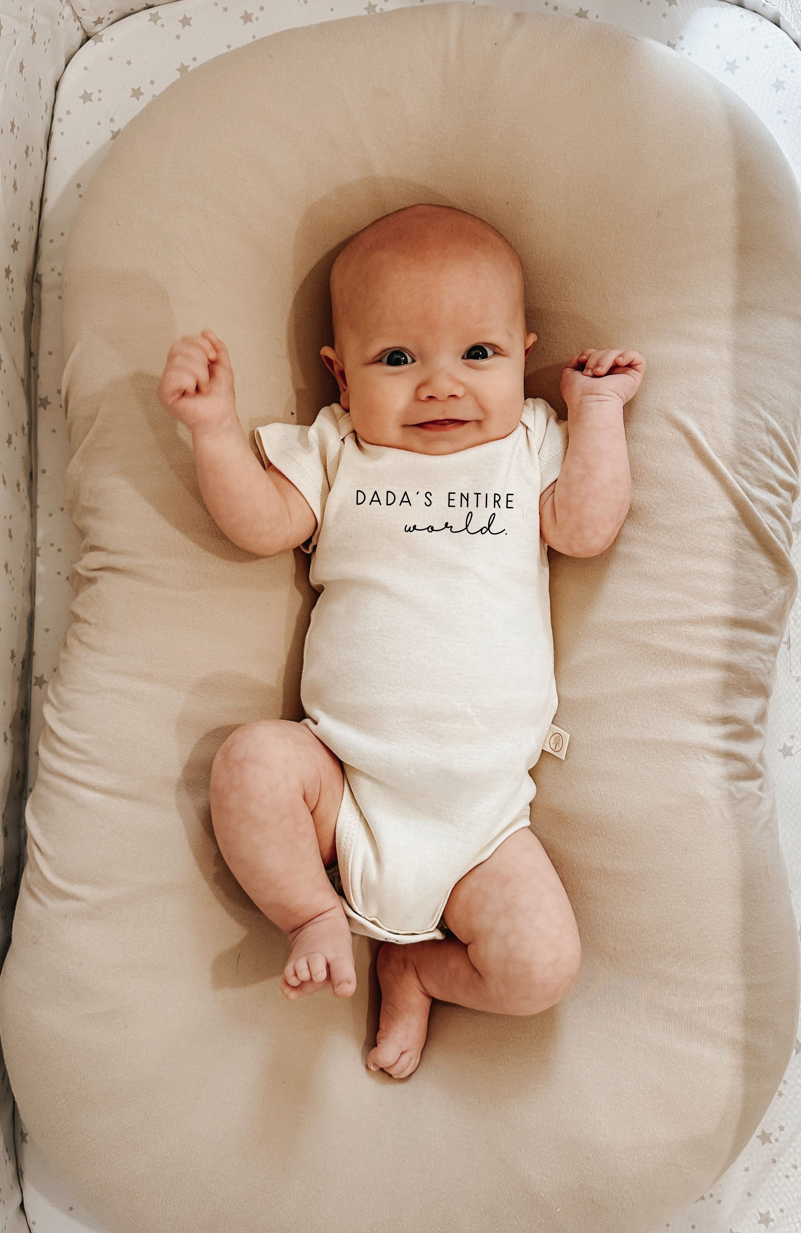 2 Pack - Mama's Entire Heart + Dada's Entire World Organic Cotton Baby Bodysuits