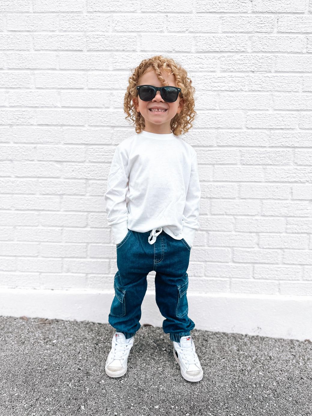Baby Cargo Denim Jogger - Classic Denim Wash