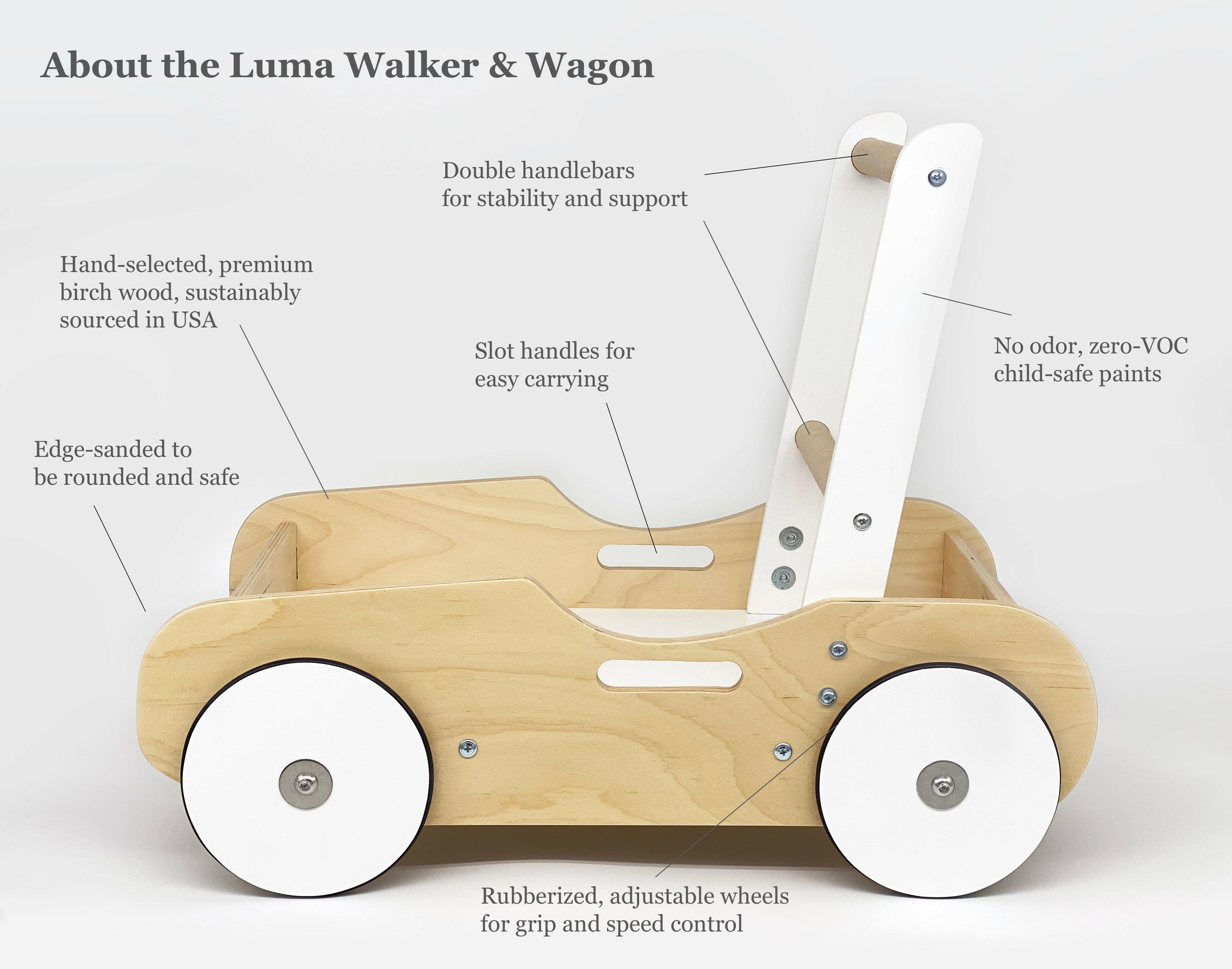 Luma Buggy: Royal Purple Handcrafted Wooden Push Cart Push Walker Luma Goods Co.