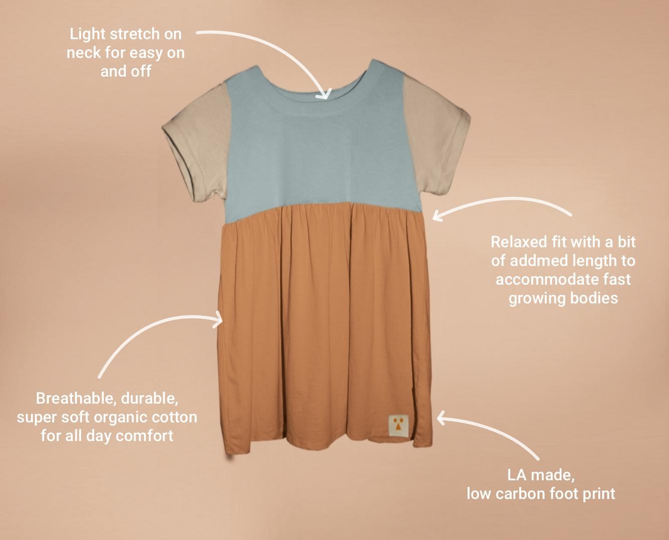 Organic Cotton Color Block Dress - Glendale