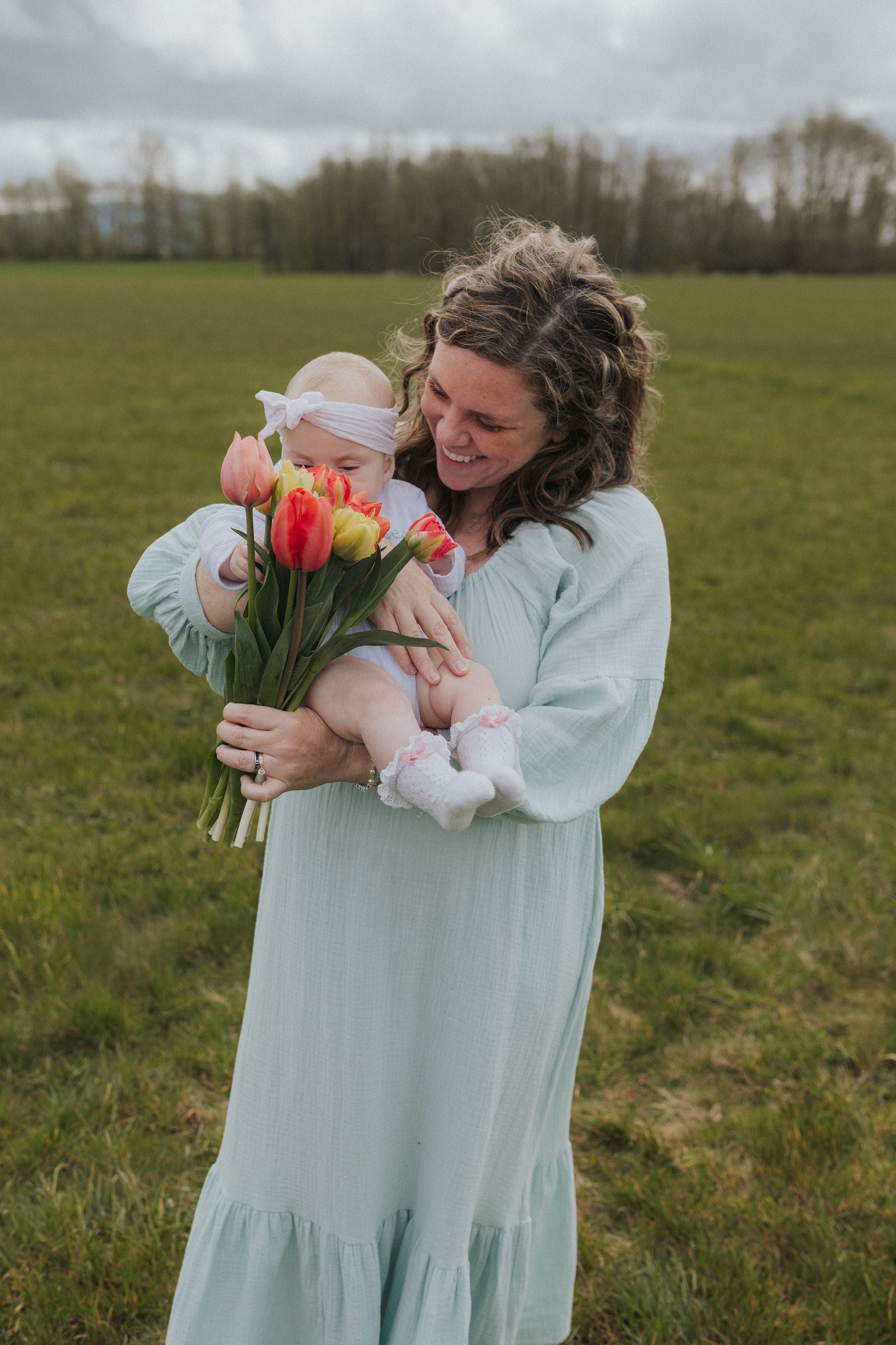 Eliza Maternity and Nursing Dress - Sage