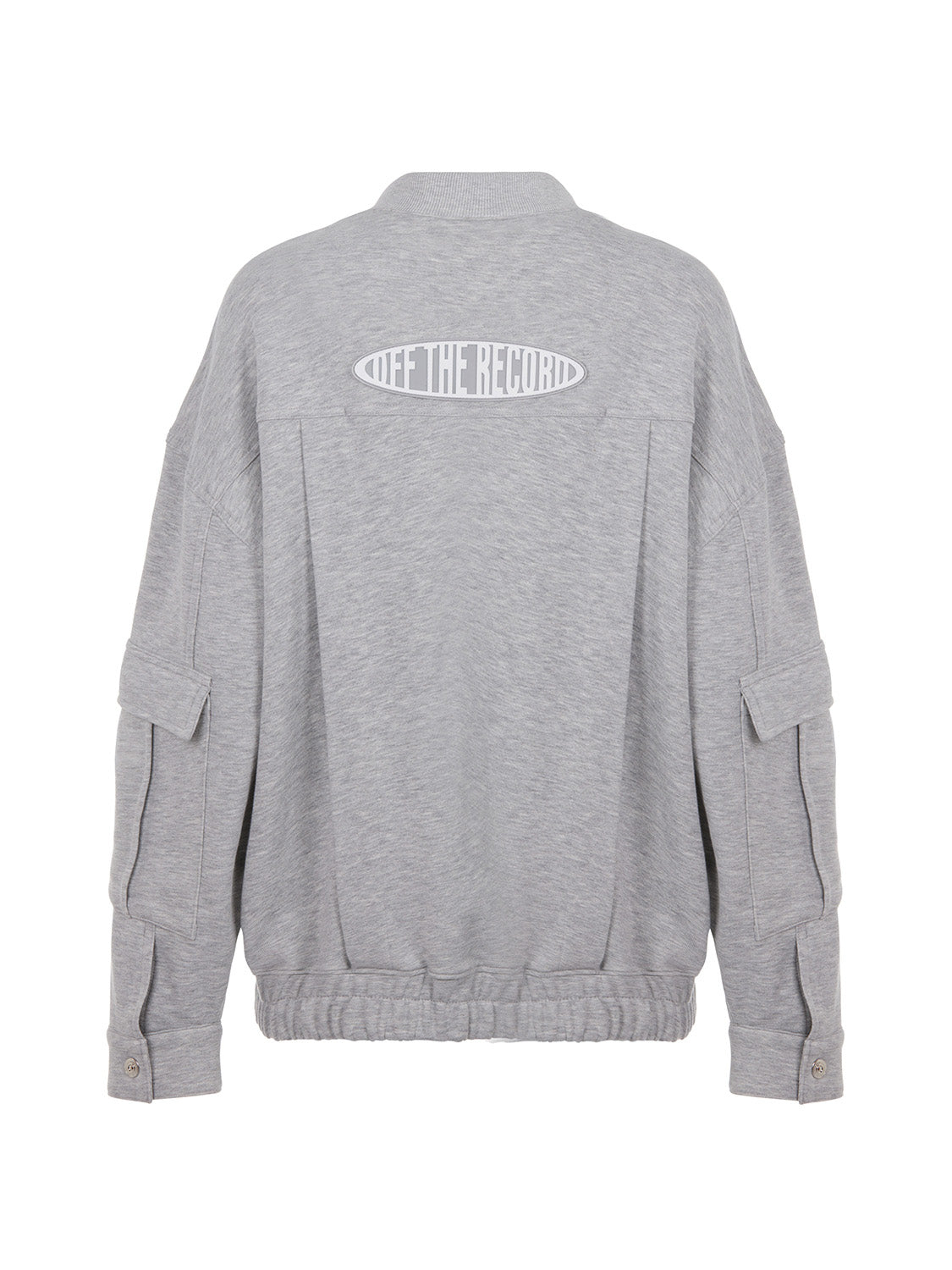 Loose-Fit Bomber Jacket with Pockets - Grey Melange