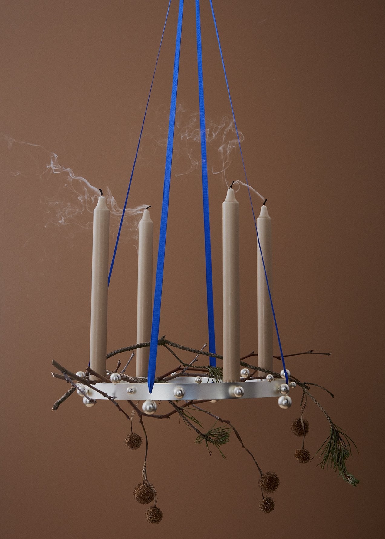 Pearl Advent Candleholder - Silver