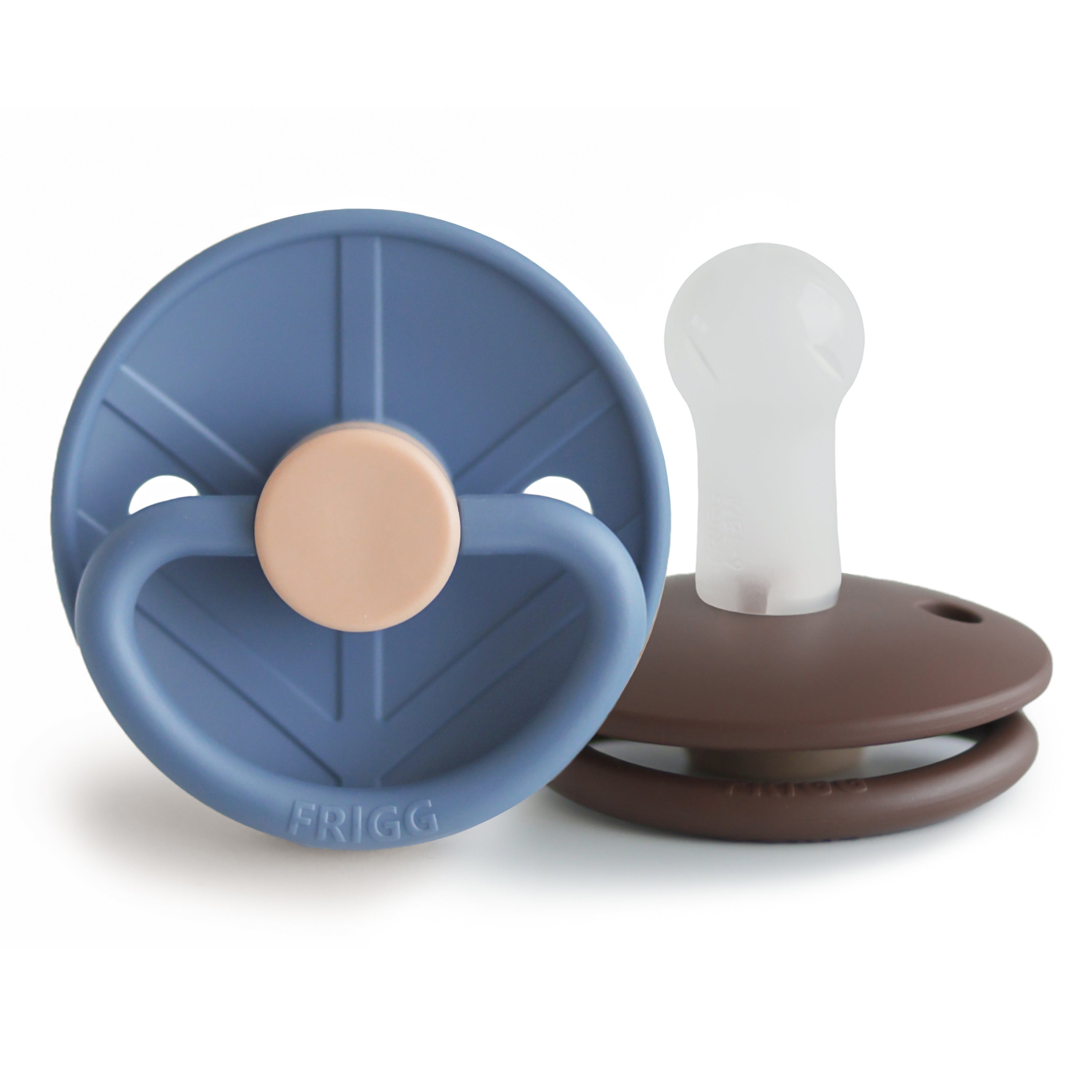 FRIGG Little Viking Silicone 2-Pack Pacifiers & Teethers Mushie Ocean View/Cocoa 6-18 months