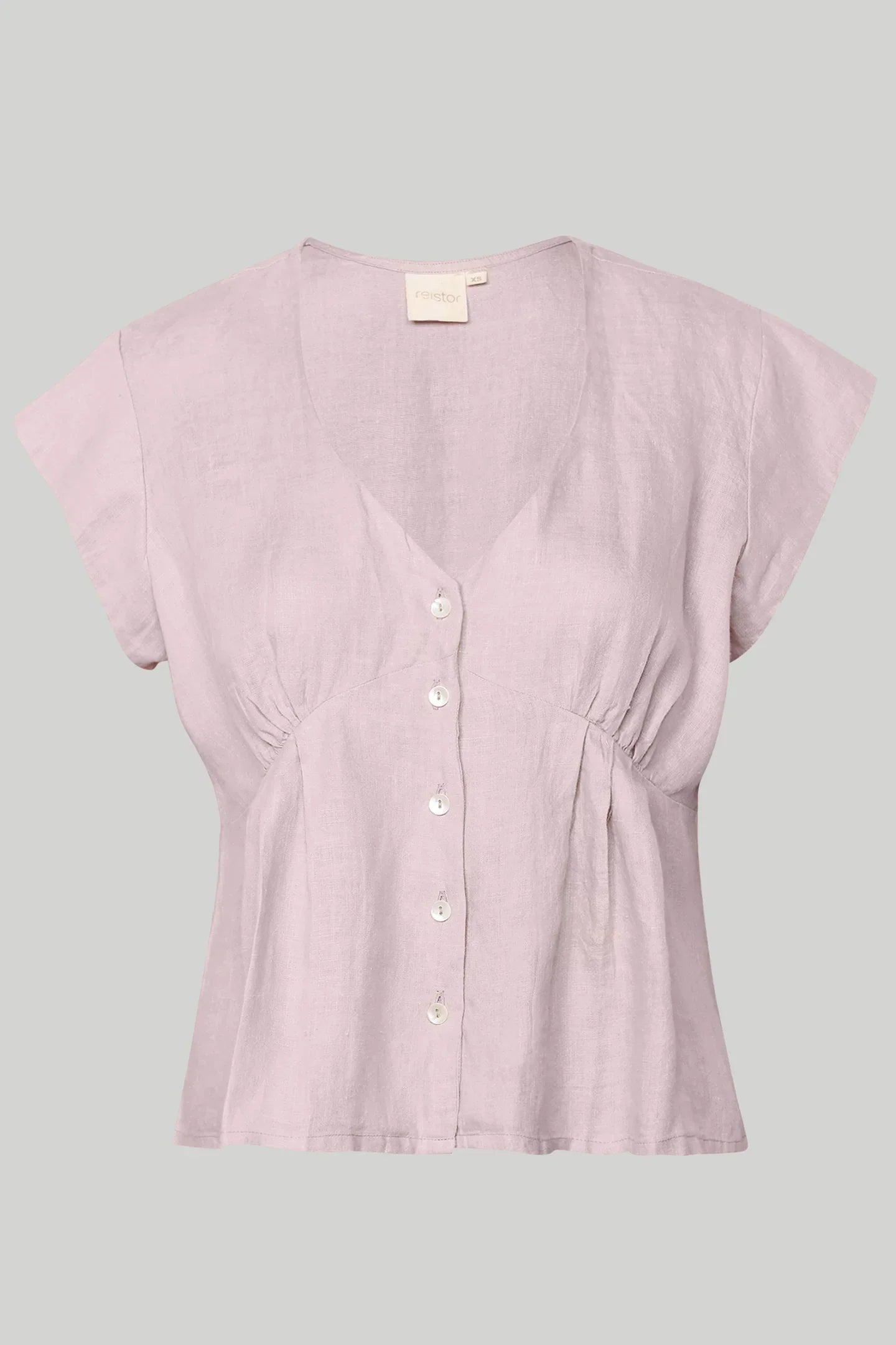 Deep V-neck Top - Hemp Pink
