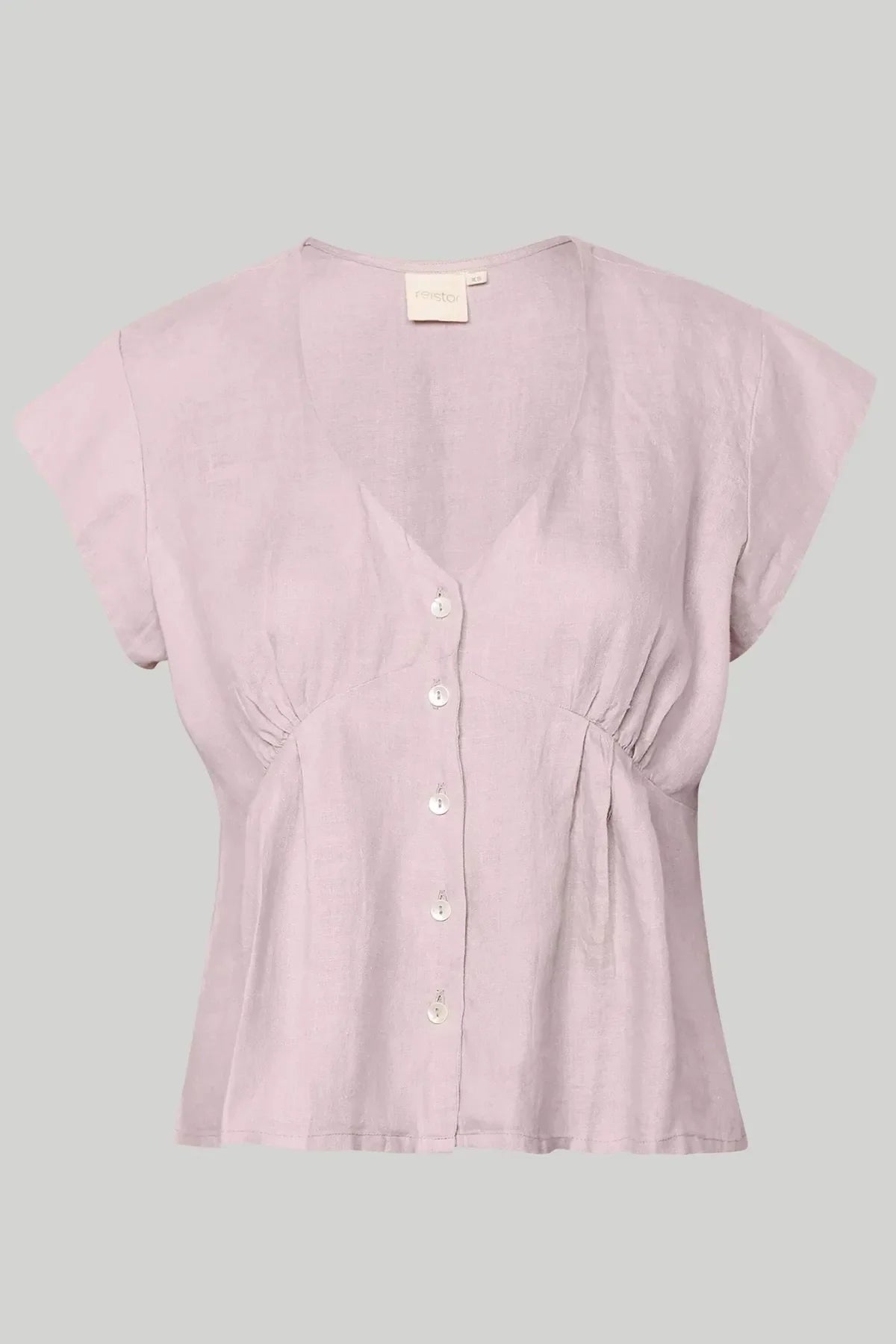 Deep V-neck Top - Hemp Pink