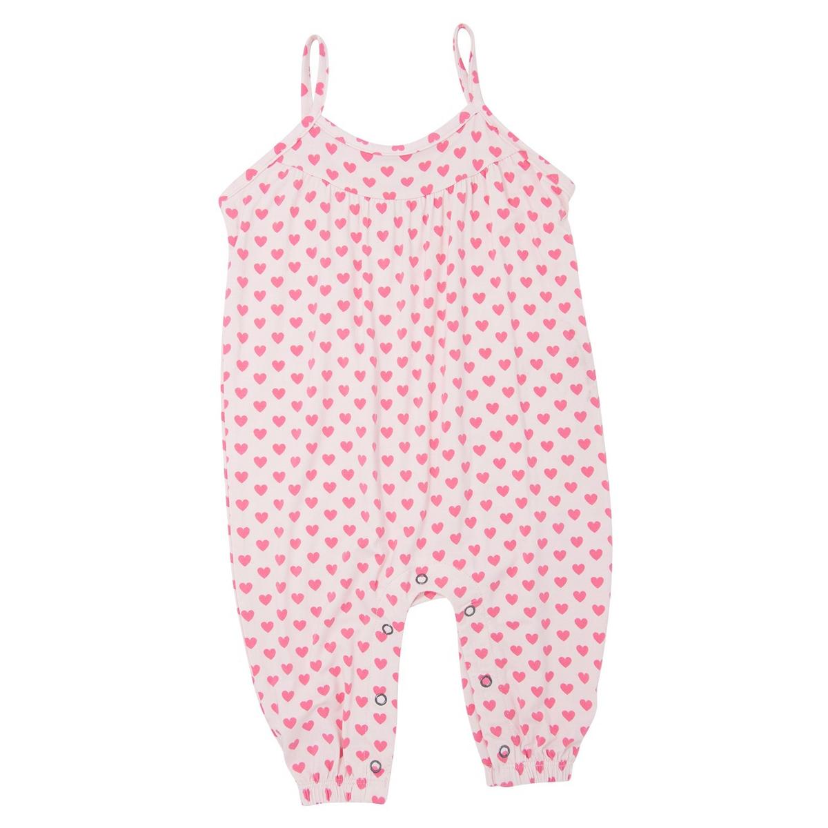 Tank Pant Romper - Pink Hearts