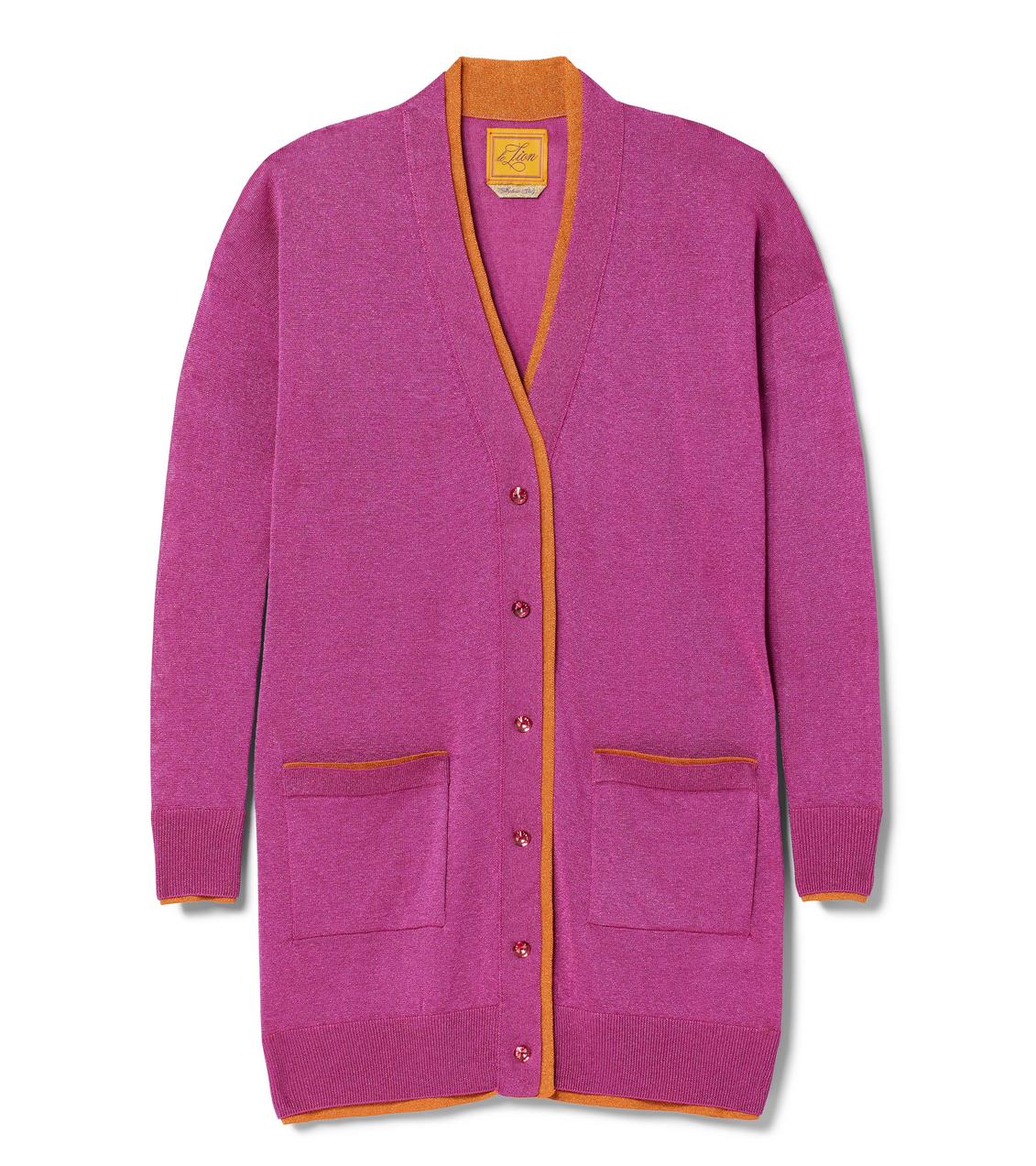 Coco Belted Cardigan - Cerise Shimmer
