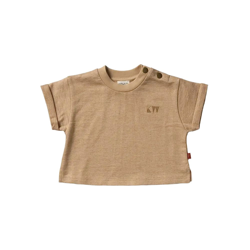 Organic Boxy Tee - Almond Melange