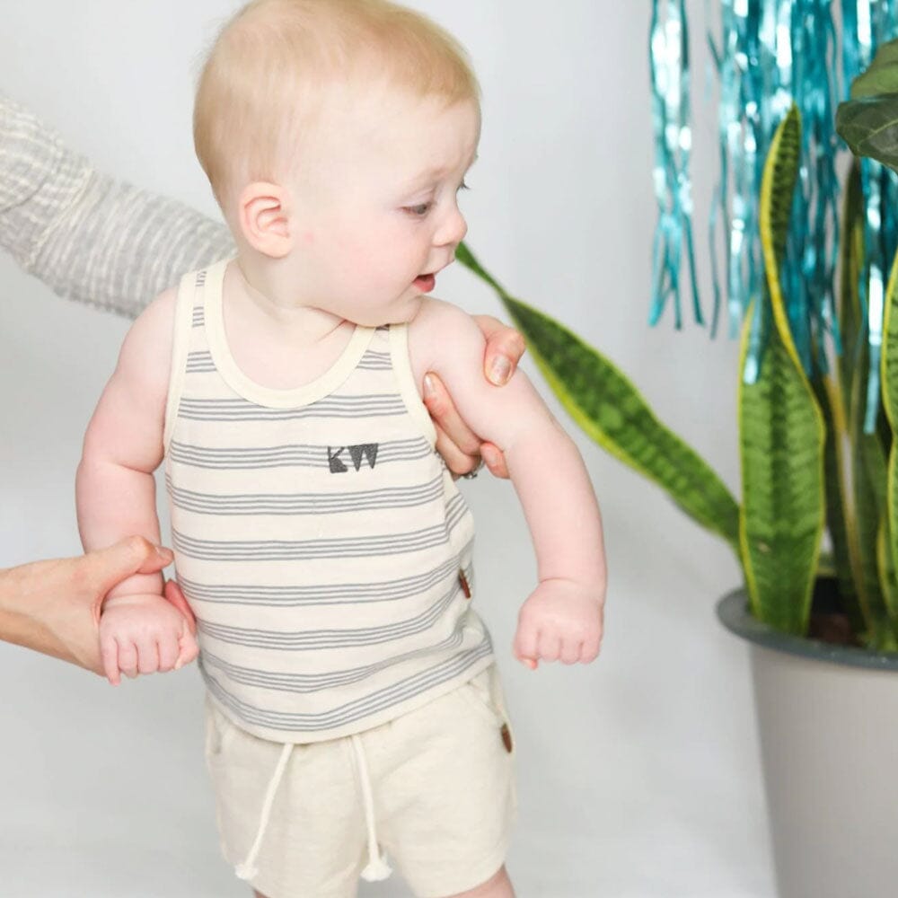 Organic Tank Top - Mist Stripe