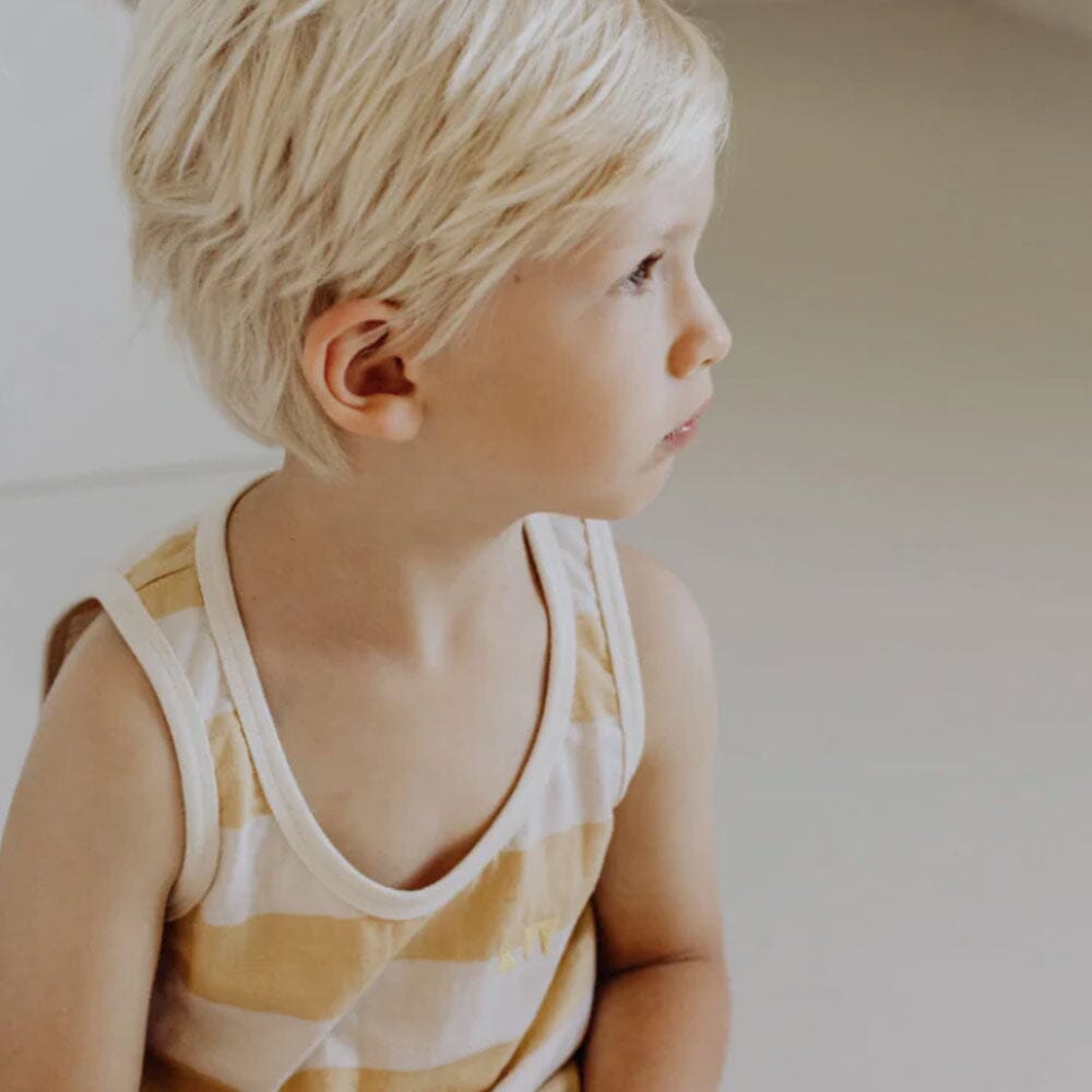 Organic Tank Top - Yellow Stripe