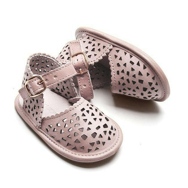 Leather Pocket Sandal | Color 'Dusty Pink' | Soft Sole  Consciously Baby 2 (3 - 6 months)