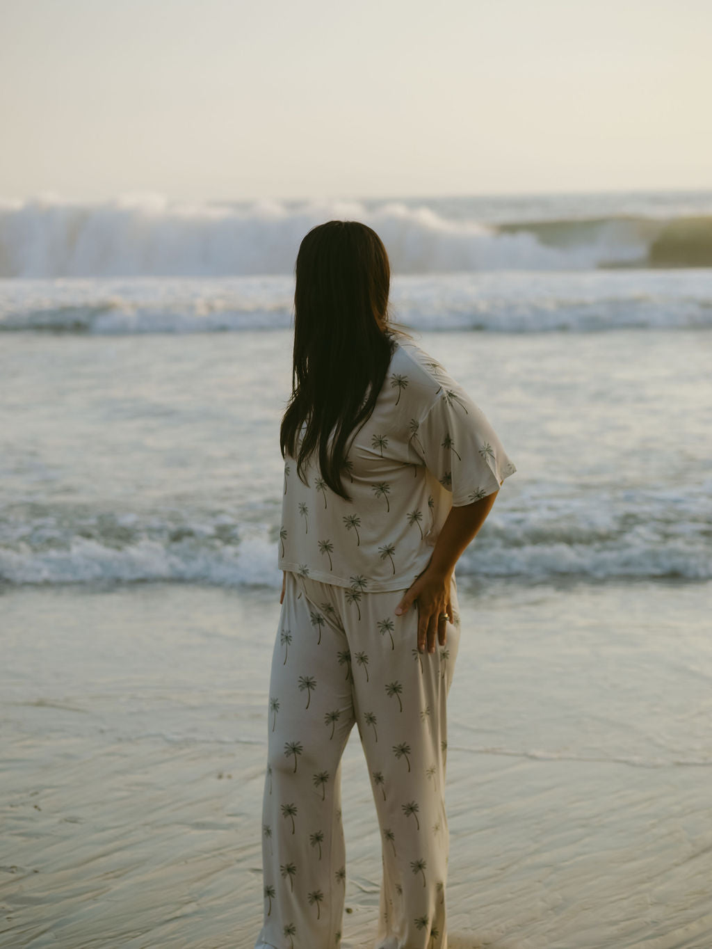 Women's Boxy Tee Lounge Set | Palm Tree