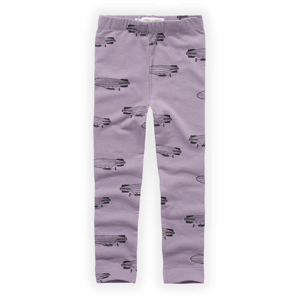 Zeppelin Print Legging - Ice Purple